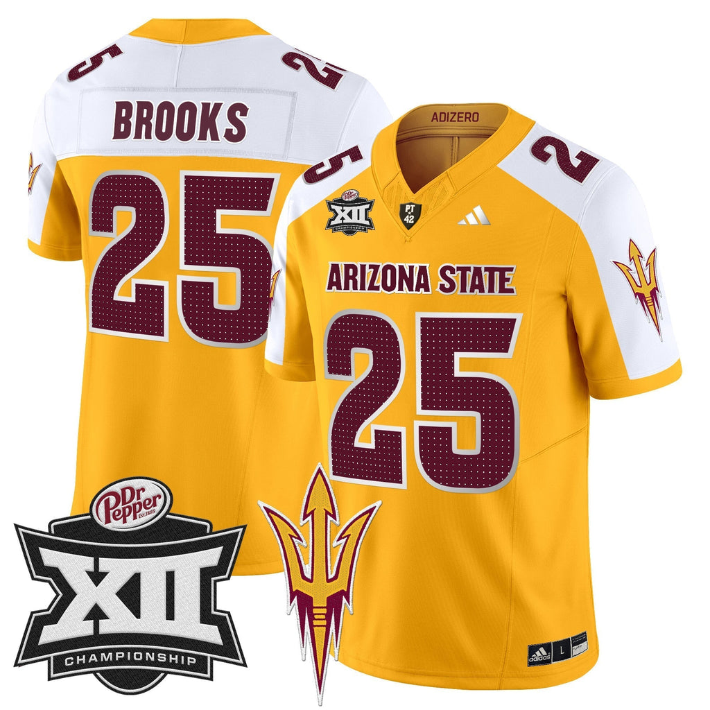 Men Sun Devils 2024 Big 12 Championship Patch Vapor Limited Jersey V2 - All Stitched