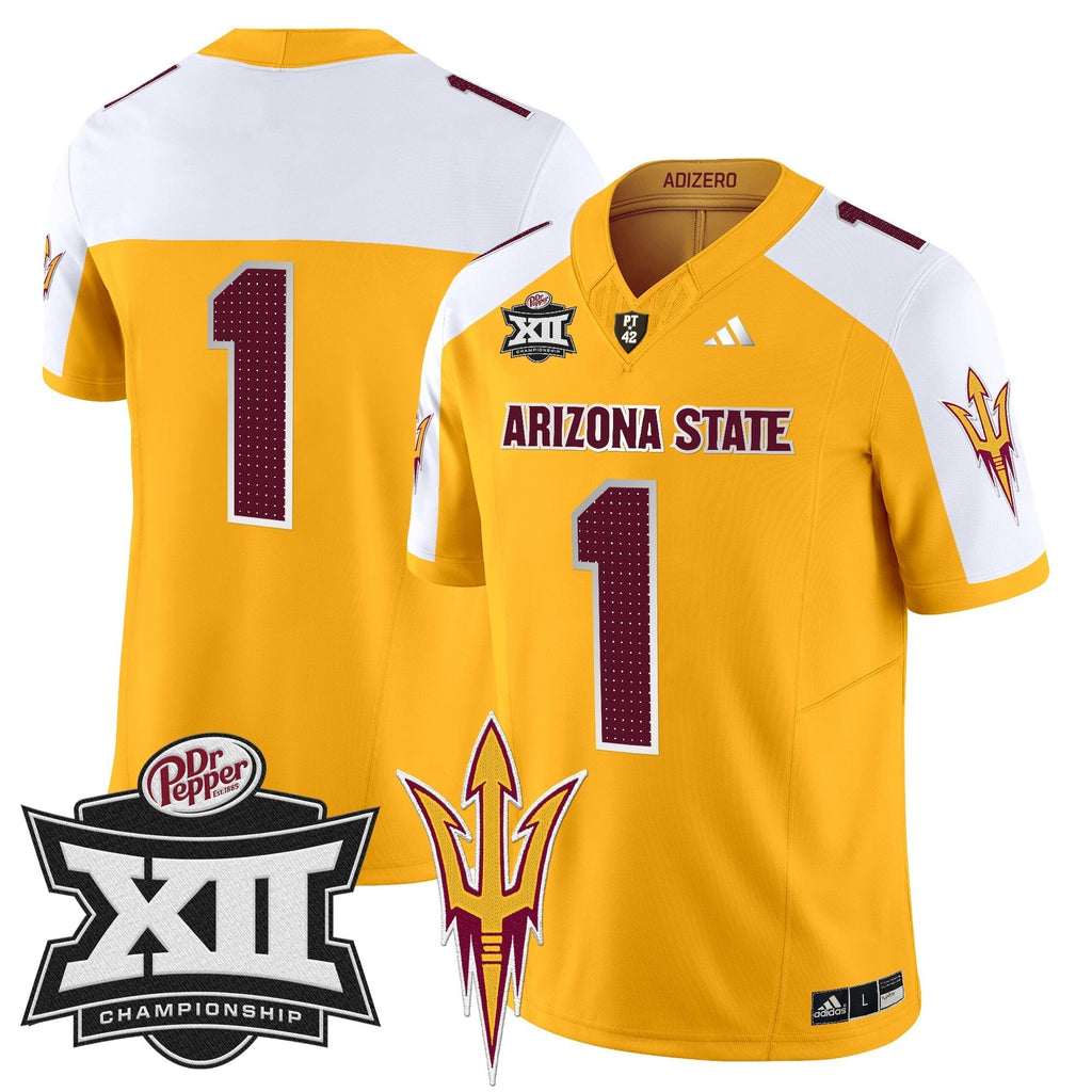 Men Sun Devils 2024 Big 12 Championship Patch Vapor Limited Jersey V2 - All Stitched