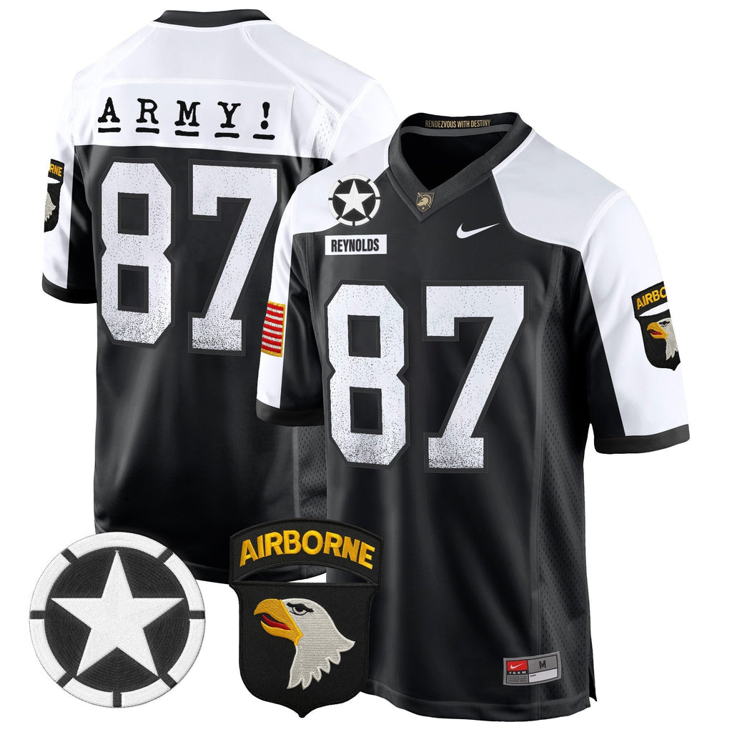 Men Army Black Knights 101st Airborne Division Patch 2024 Game Jersey - All Stitched