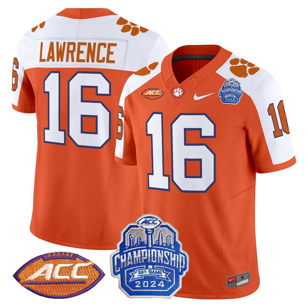 Men Clemson Tigers 2024 ACC Championship Patch Vapor Limited Jersey - All Stitched