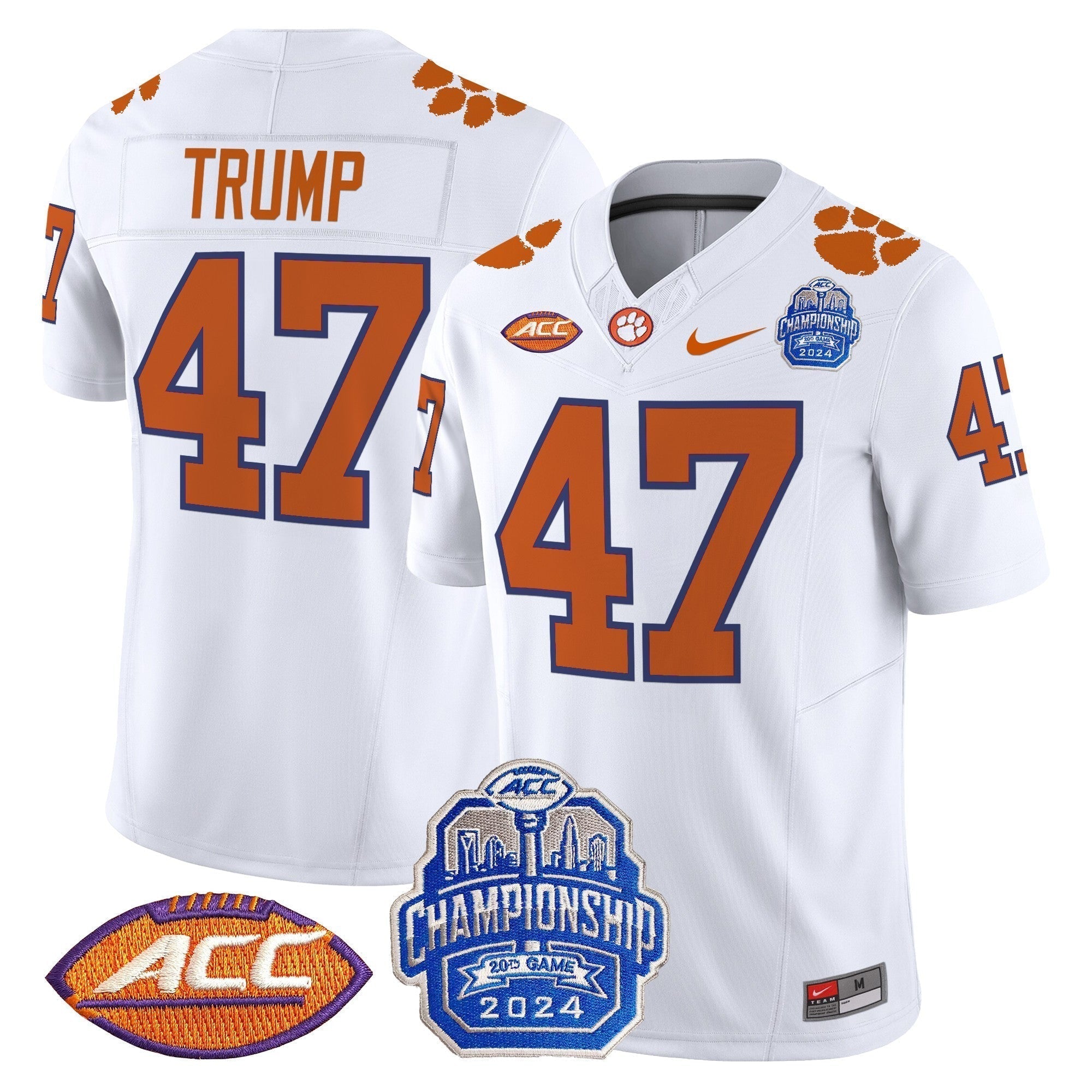 Men Clemson Tigers 2024 ACC Championship Patch Vapor Limited Jersey - All Stitched