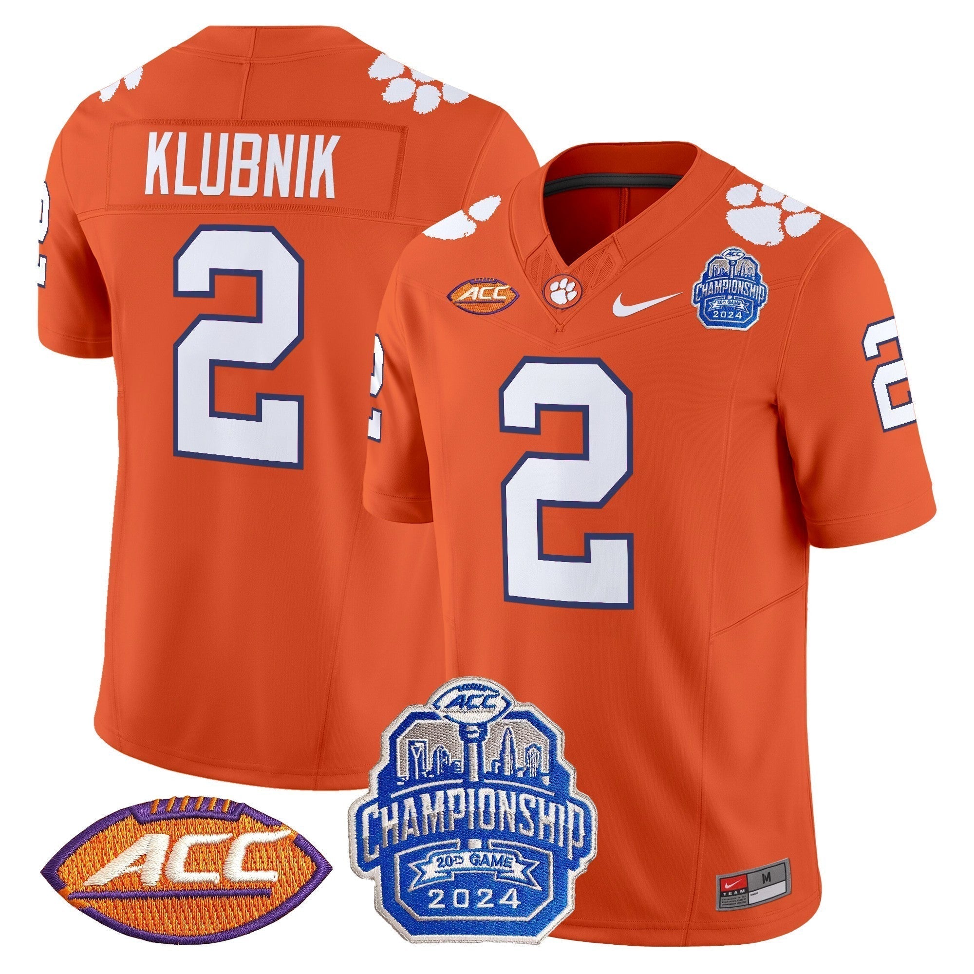 Men Clemson Tigers 2024 ACC Championship Patch Vapor Limited Jersey - All Stitched