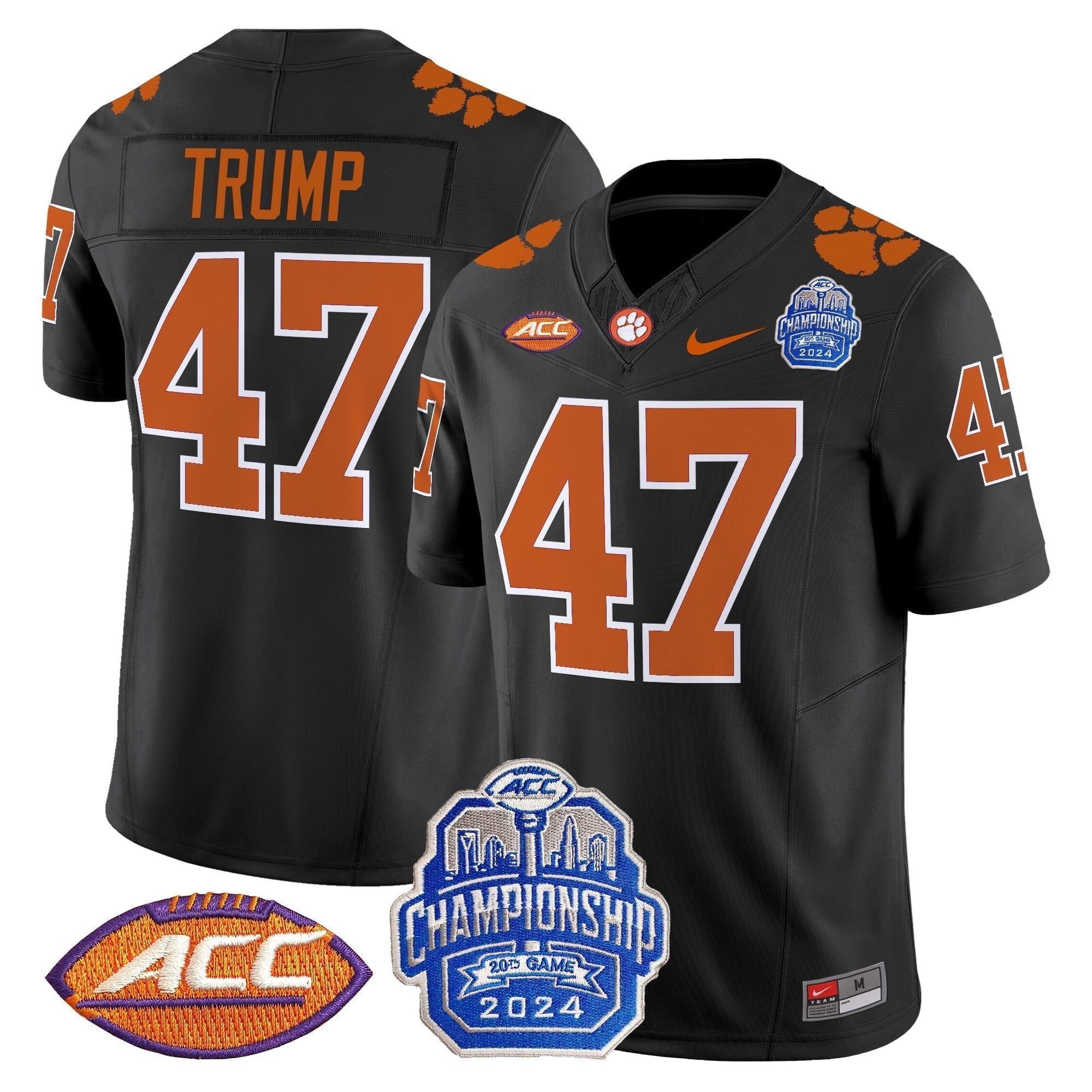 Men Clemson Tigers 2024 ACC Championship Patch Vapor Limited Jersey - All Stitched
