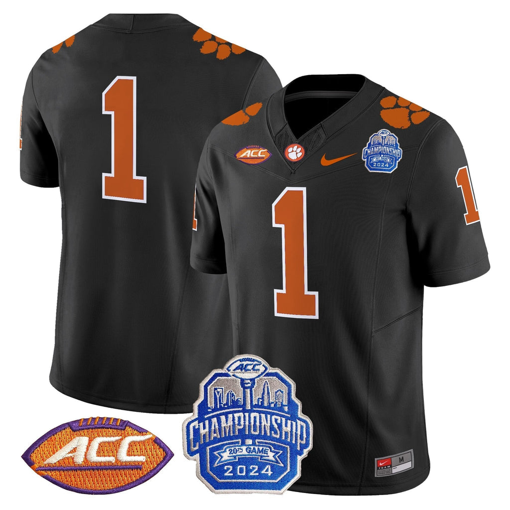 Men Clemson Tigers 2024 ACC Championship Patch Vapor Limited Jersey - All Stitched