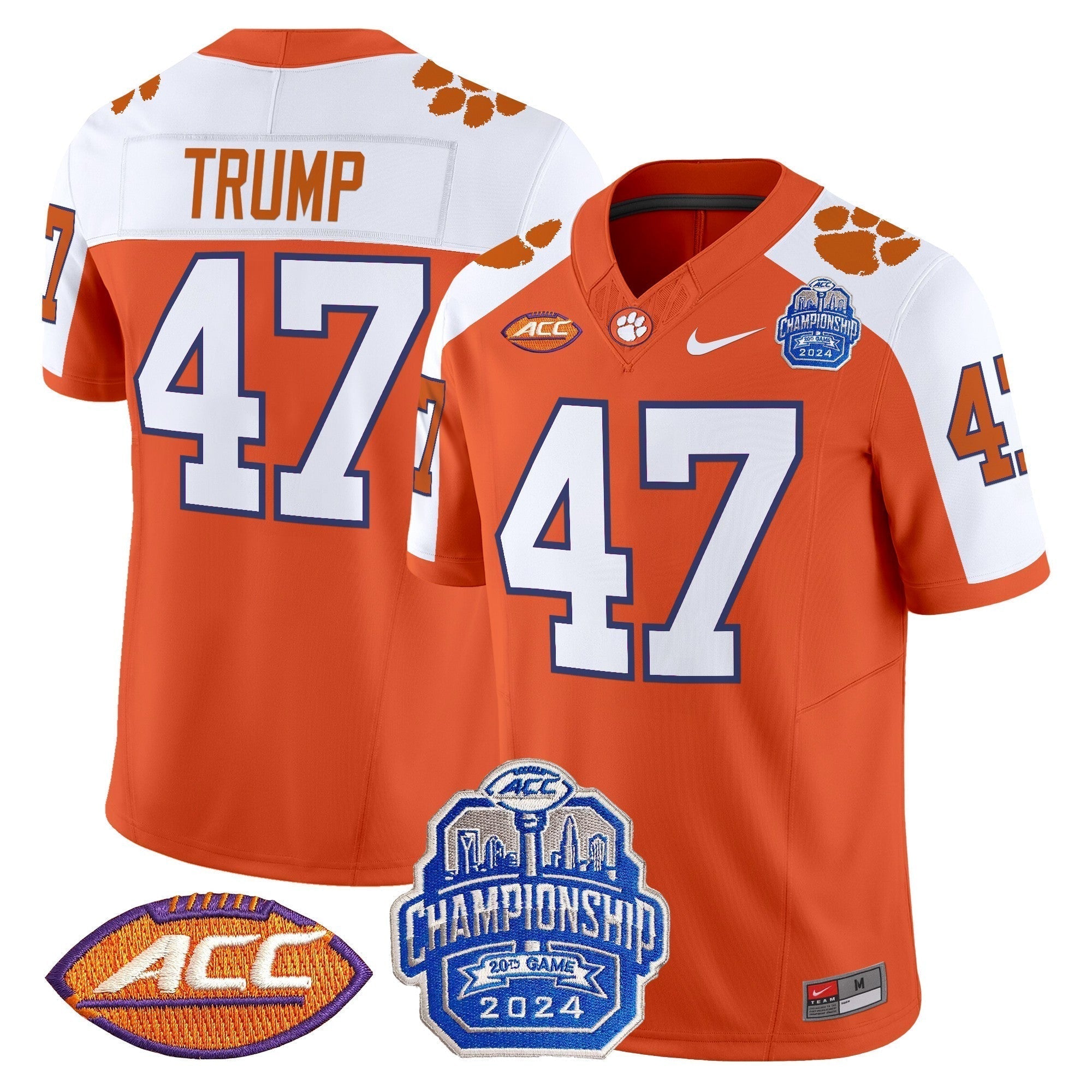 Men Clemson Tigers 2024 ACC Championship Patch Vapor Limited Jersey - All Stitched