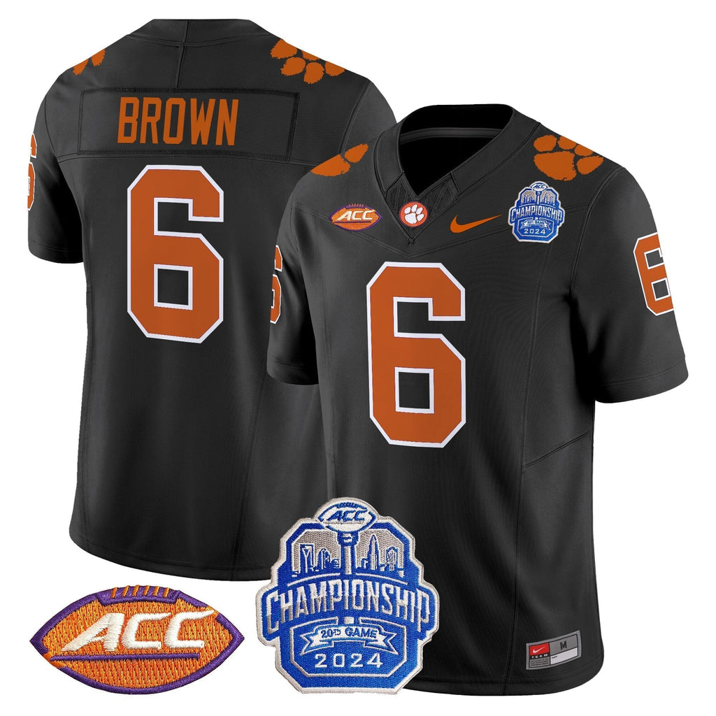 Men Clemson Tigers 2024 ACC Championship Patch Vapor Limited Jersey - All Stitched