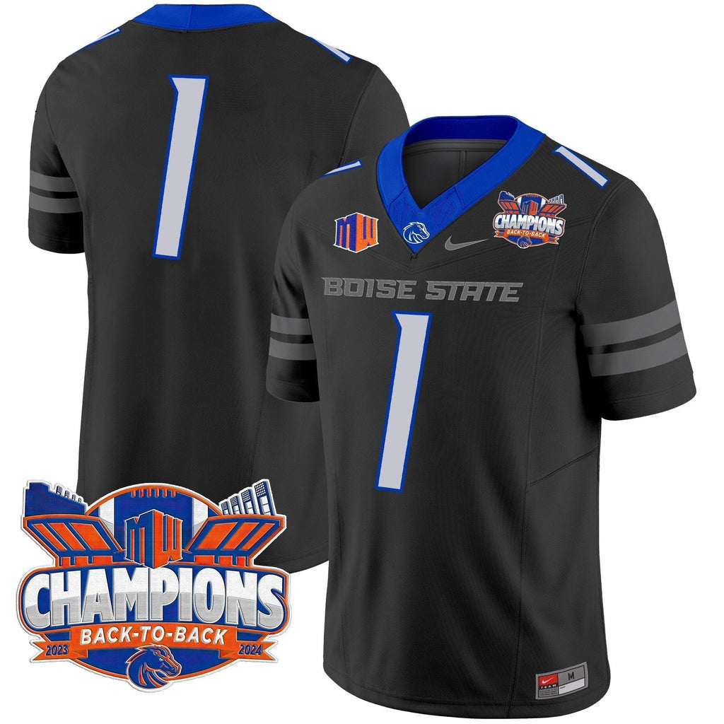 Men Boise State Broncos 2024 Back To Back Champions Vapor Limited Jersey - All Stitched