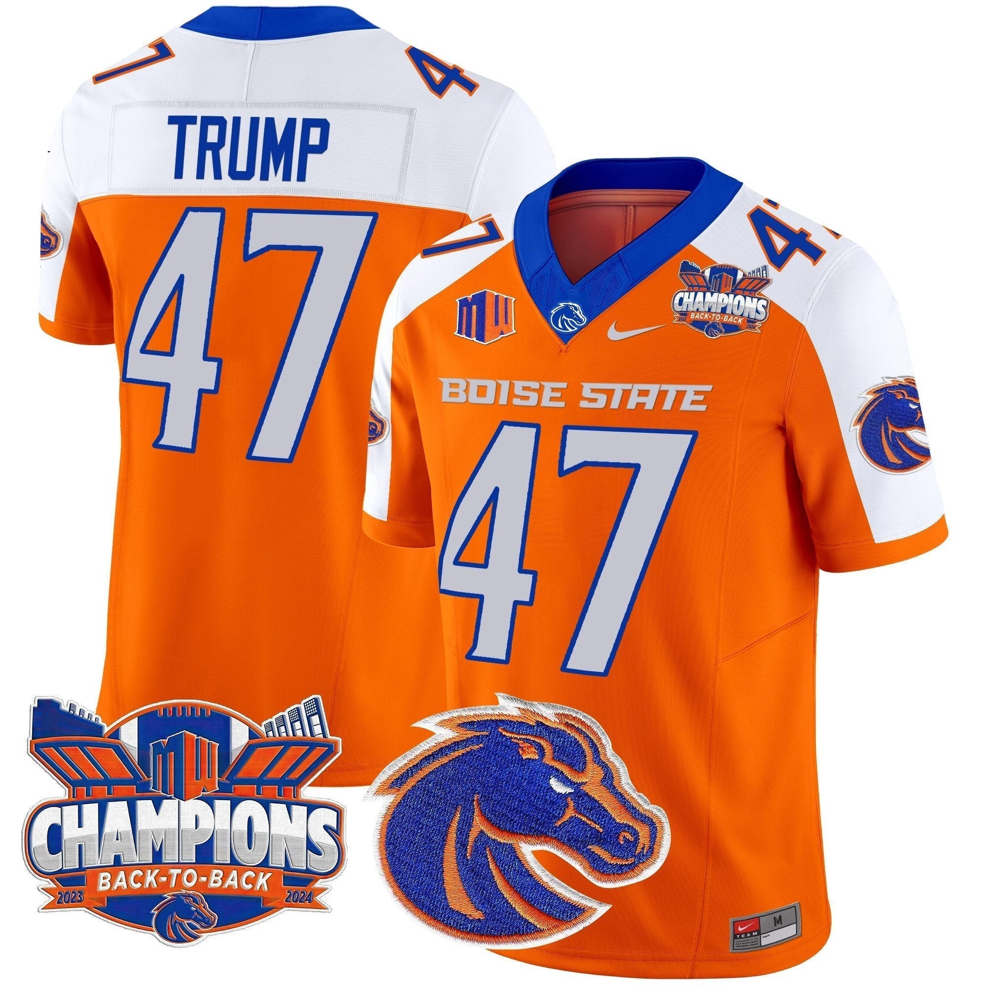 Men Boise State Broncos 2024 Back To Back Champions Vapor Limited Jersey - All Stitched