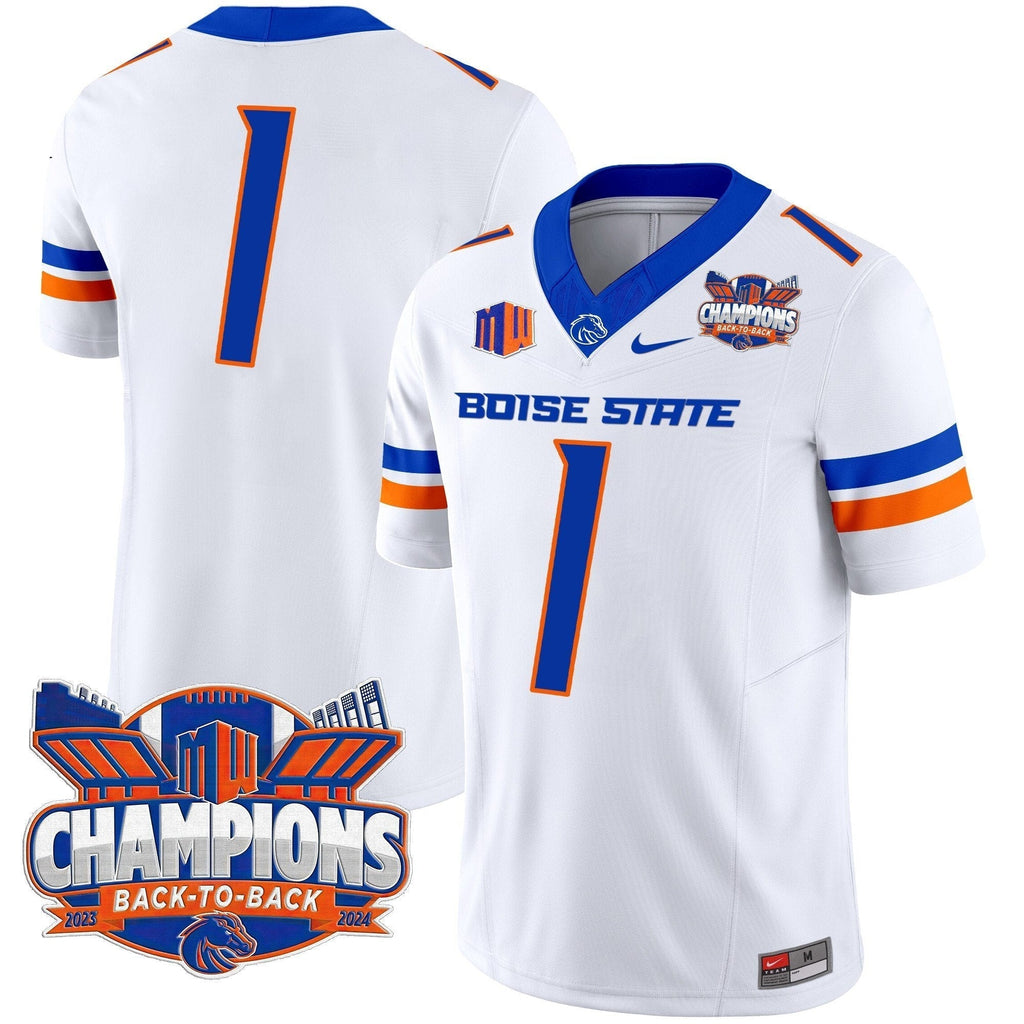 Men Boise State Broncos 2024 Back To Back Champions Vapor Limited Jersey - All Stitched