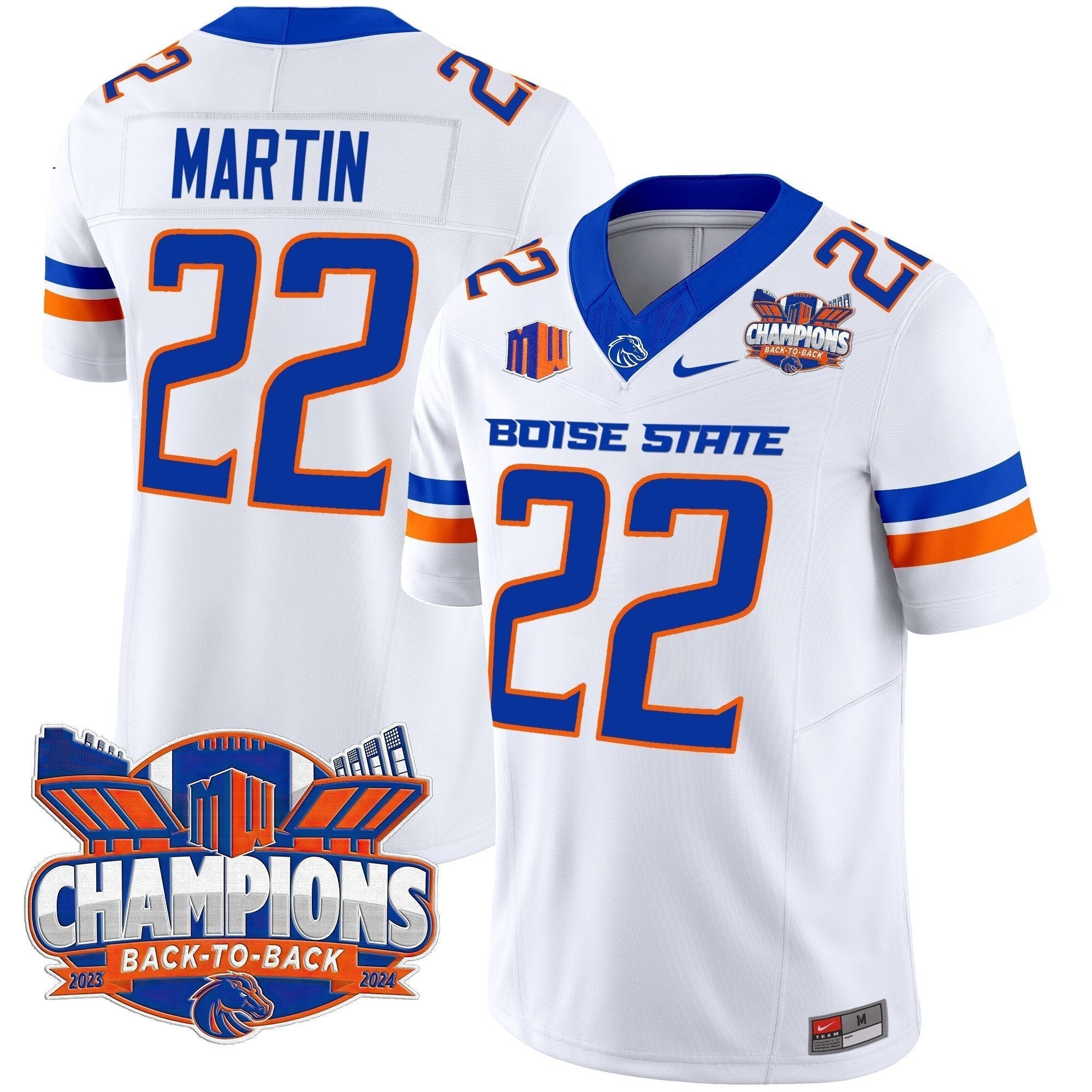 Men Boise State Broncos 2024 Back To Back Champions Vapor Limited Jersey - All Stitched