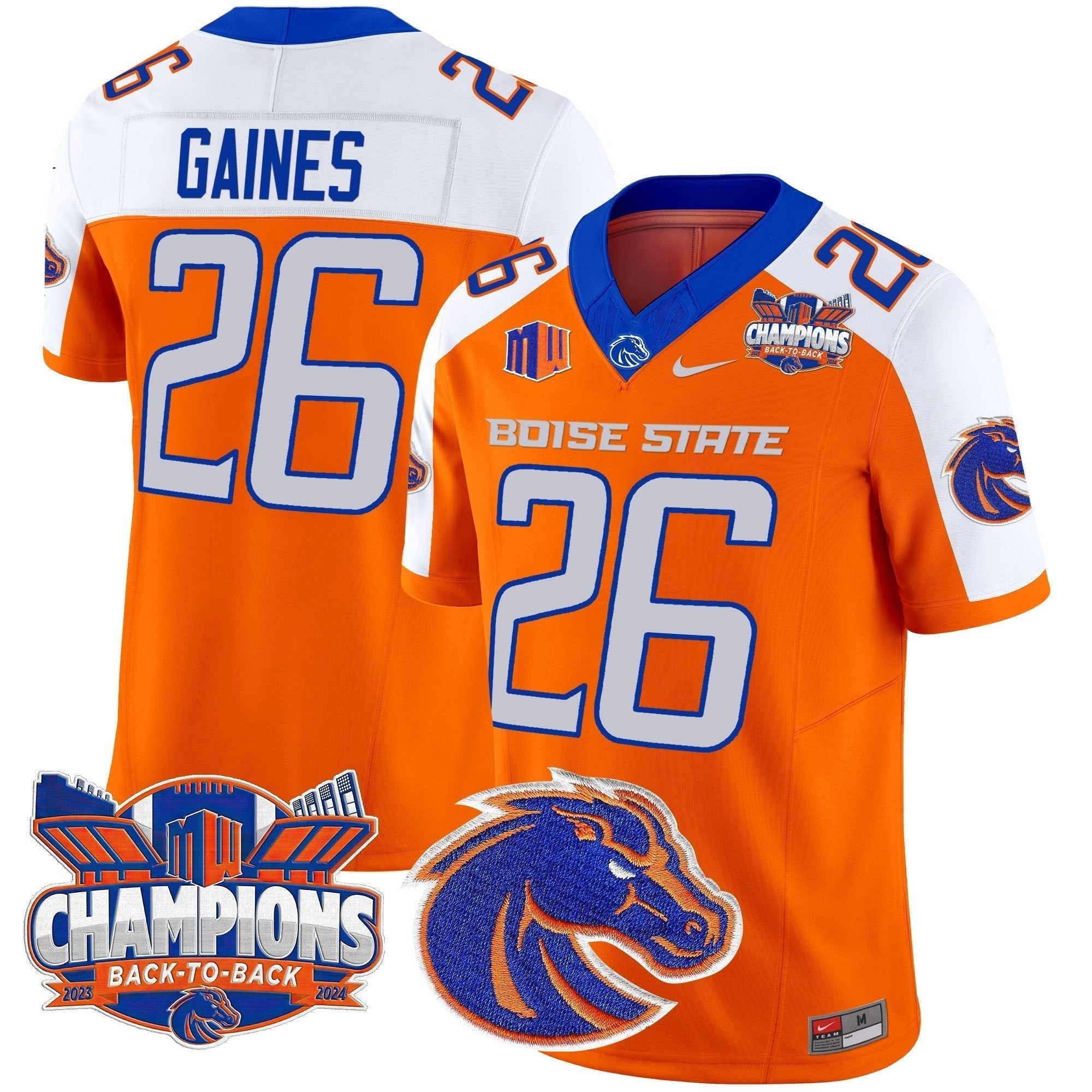 Men Boise State Broncos 2024 Back To Back Champions Vapor Limited Jersey - All Stitched