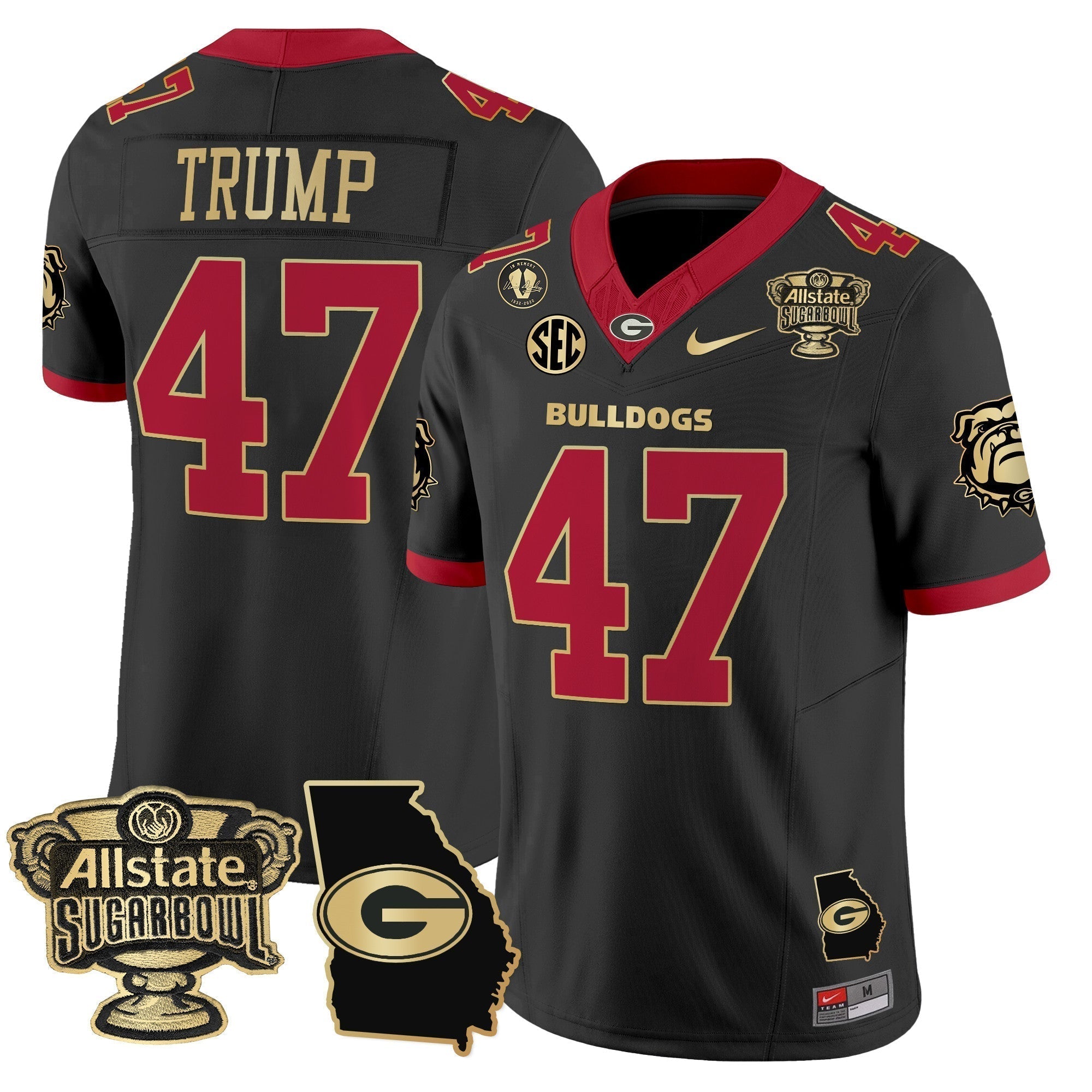 Men Georgia Bulldogs 2025 Sugar Bowl & Georgia Map Patch Vapor Limited Jersey - All Stitched