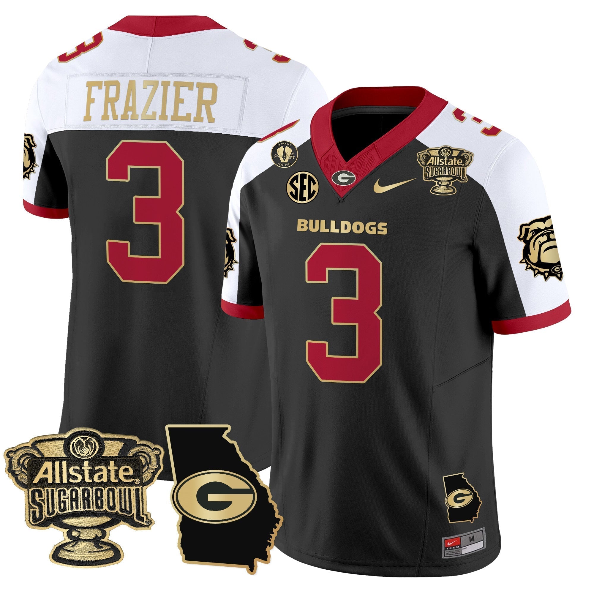 Men Georgia Bulldogs 2025 Sugar Bowl & Georgia Map Patch Vapor Limited Jersey - All Stitched