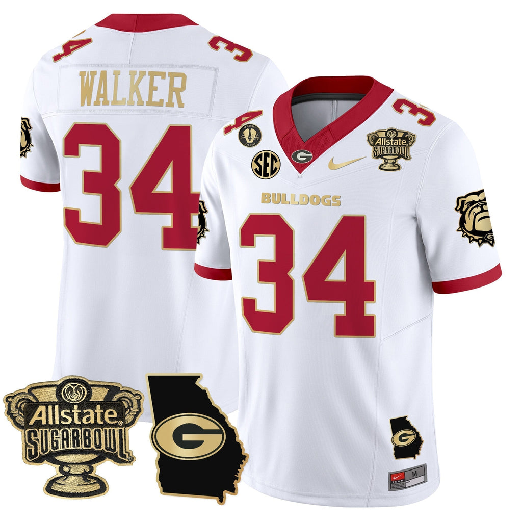 Men Georgia Bulldogs 2025 Sugar Bowl & Georgia Map Patch Vapor Limited Jersey - All Stitched