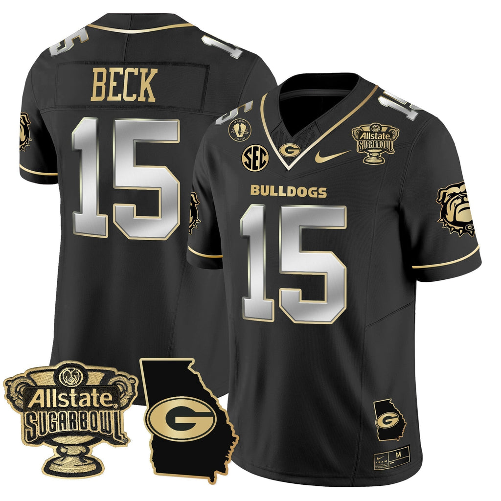 Men Georgia Bulldogs 2025 Sugar Bowl & Georgia Map Patch Vapor Limited Jersey - All Stitched
