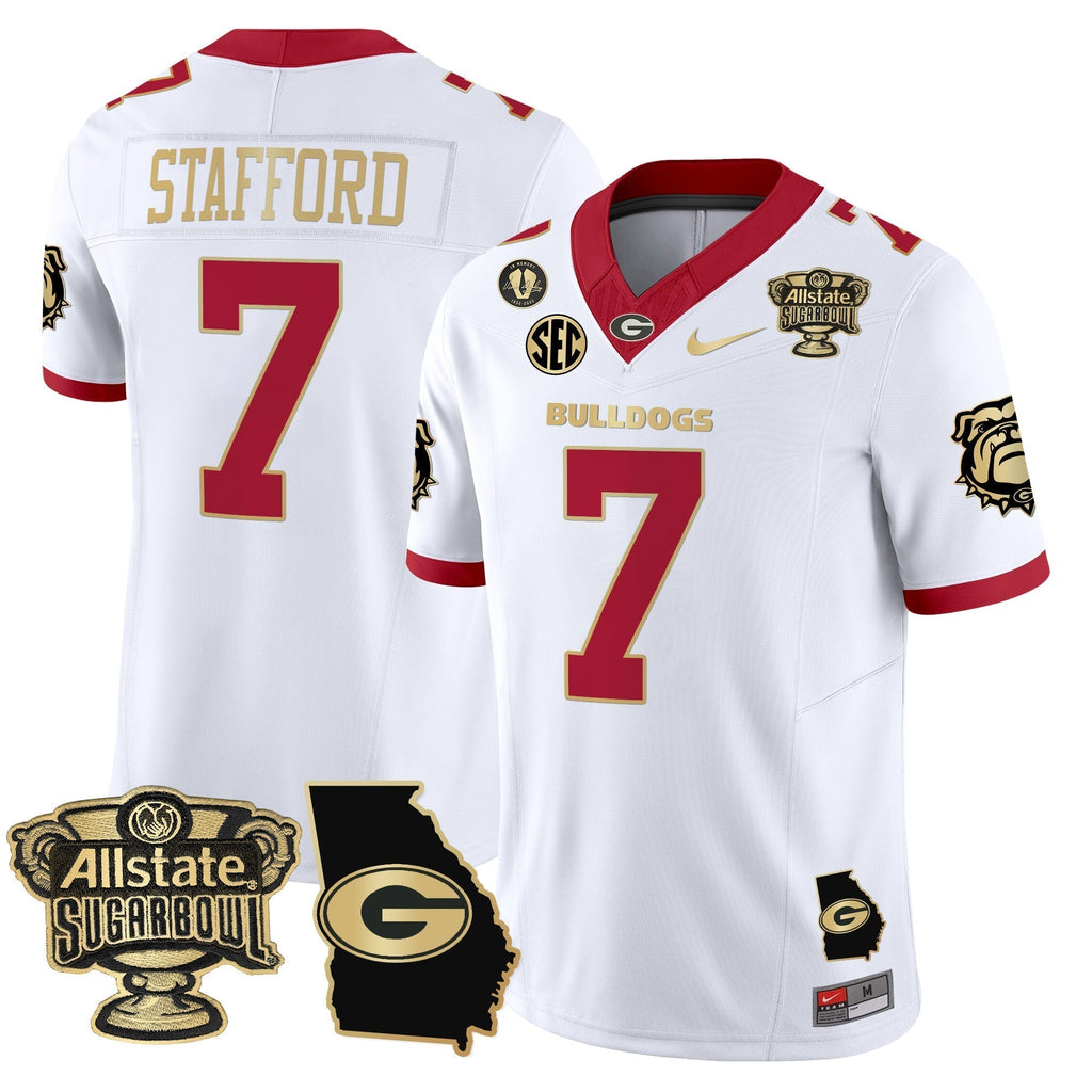 Men Georgia Bulldogs 2025 Sugar Bowl & Georgia Map Patch Vapor Limited Jersey - All Stitched