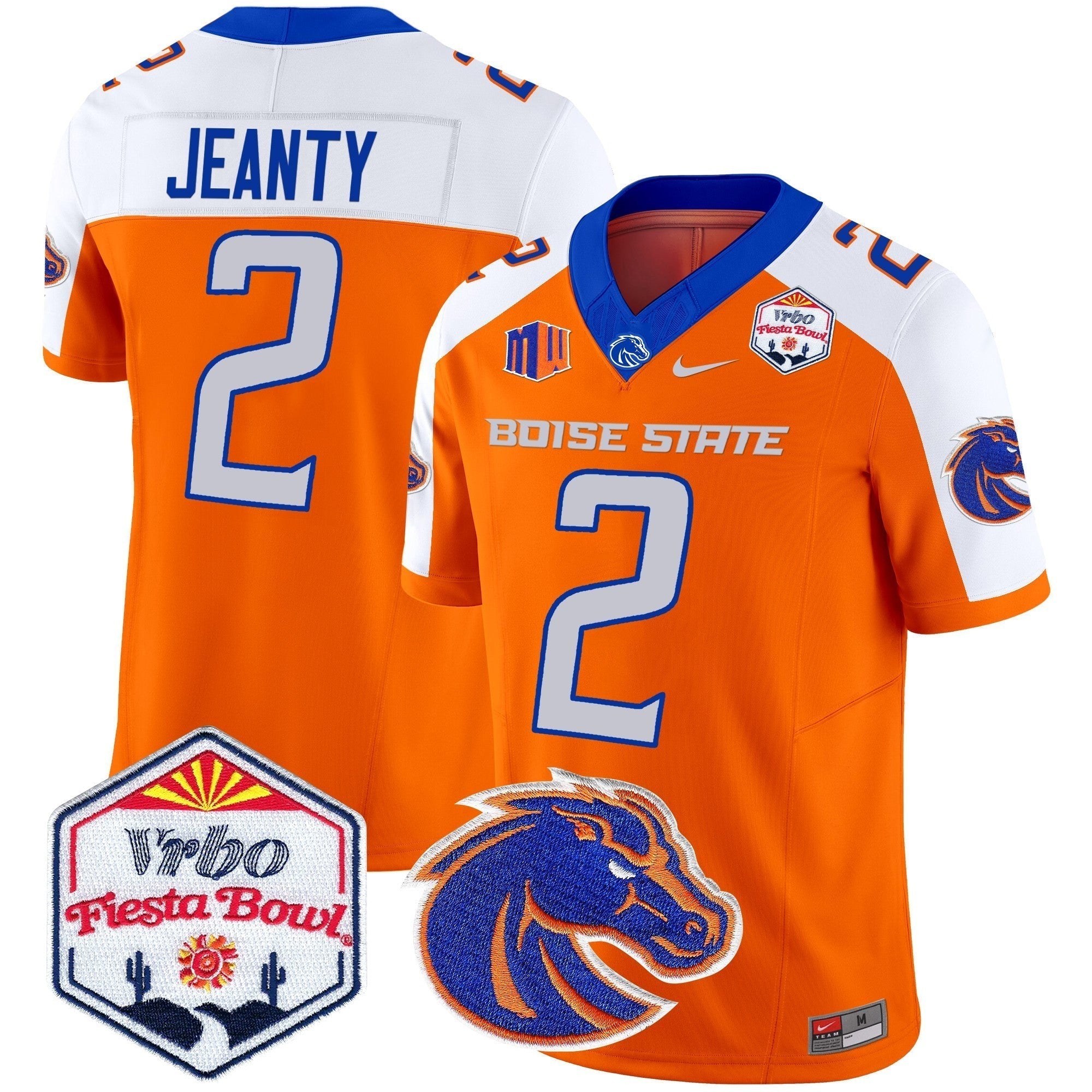 Men Boise State Broncos 2024 The Fiesta Bowl Patch Vapor Limited Jersey - All Stitched