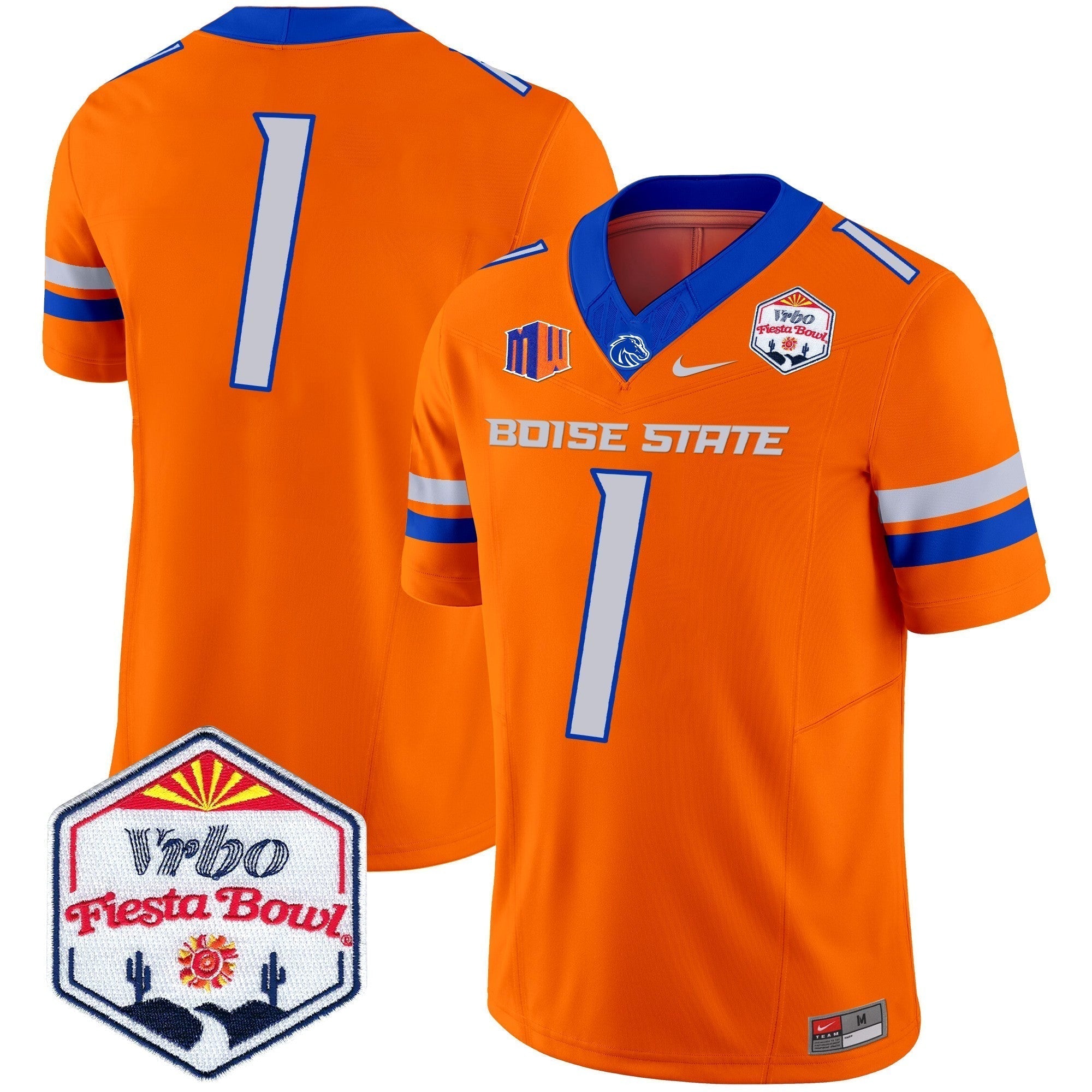 Men Boise State Broncos 2024 The Fiesta Bowl Patch Vapor Limited Jersey - All Stitched