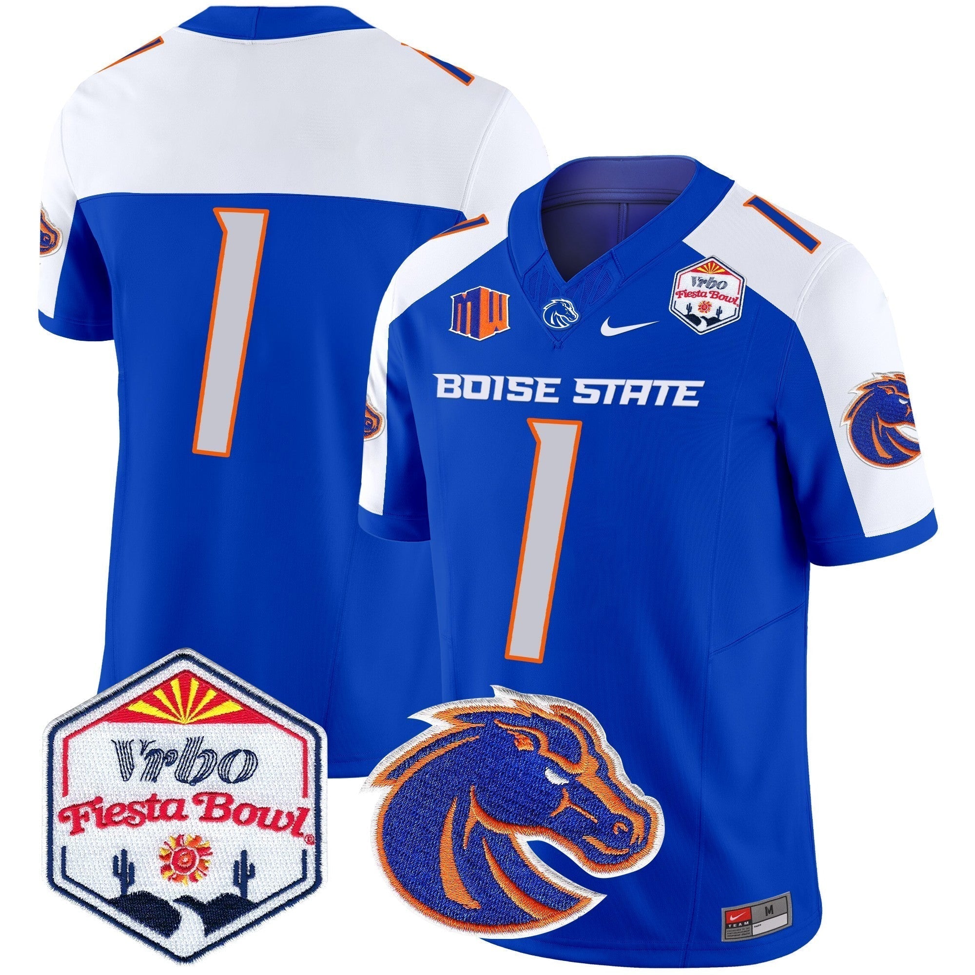 Men Boise State Broncos 2024 The Fiesta Bowl Patch Vapor Limited Jersey - All Stitched