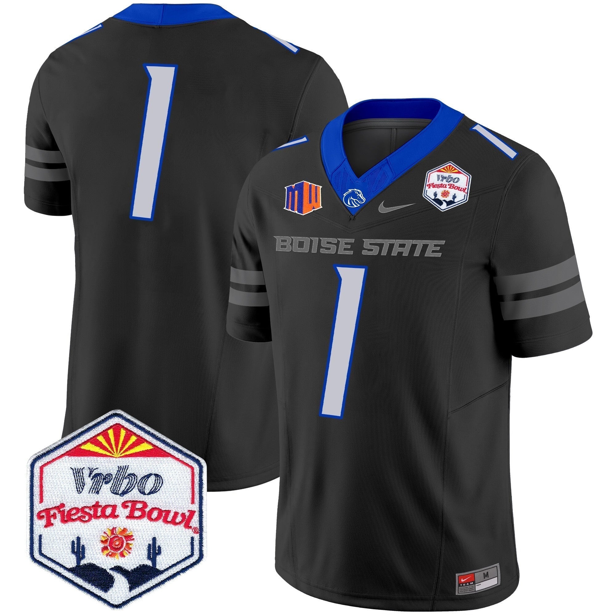 Men Boise State Broncos 2025 The Fiesta Bowl Patch Vapor Limited Jersey - All Stitched