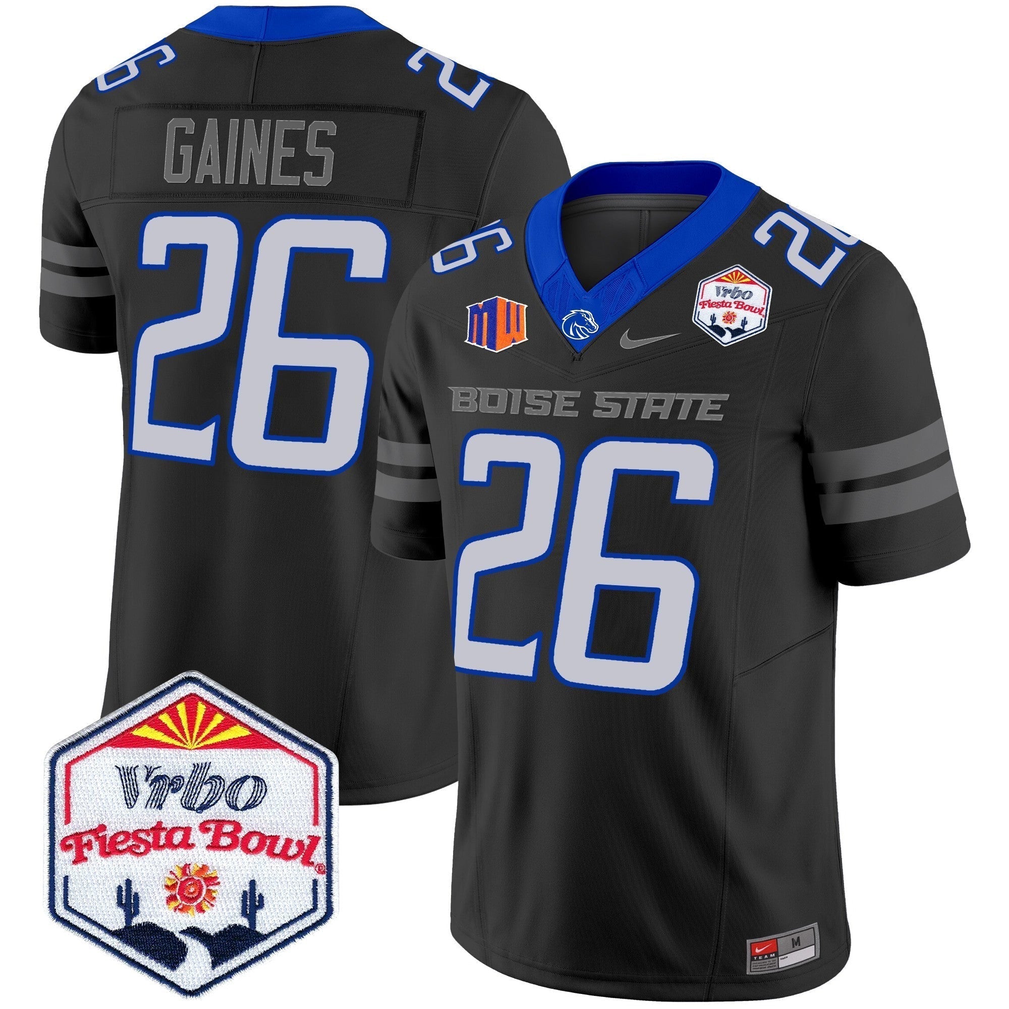 Men Boise State Broncos 2024 The Fiesta Bowl Patch Vapor Limited Jersey - All Stitched