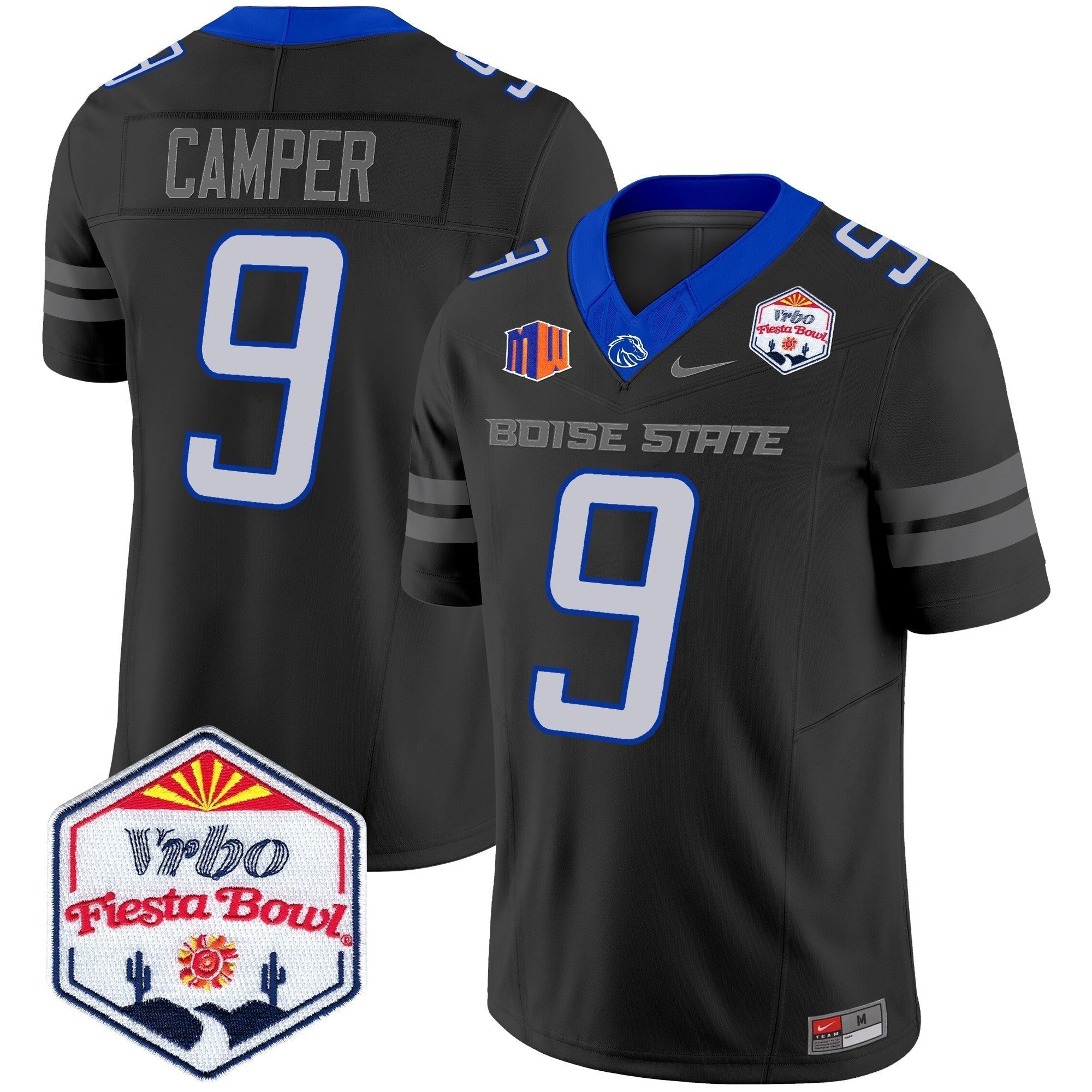 Men Boise State Broncos 2024 The Fiesta Bowl Patch Vapor Limited Jersey - All Stitched