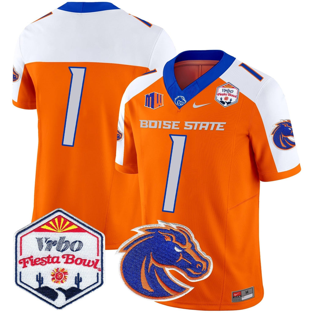 Men Boise State Broncos 2024 The Fiesta Bowl Patch Vapor Limited Jersey - All Stitched