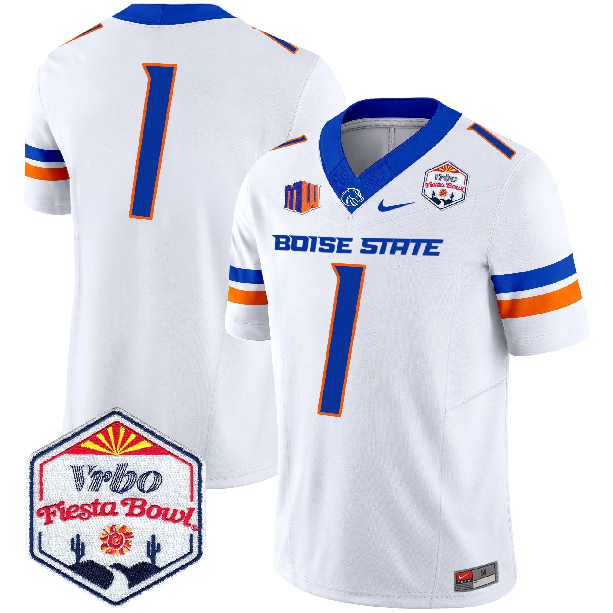 Men Boise State Broncos 2025 The Fiesta Bowl Patch Vapor Limited Jersey - All Stitched