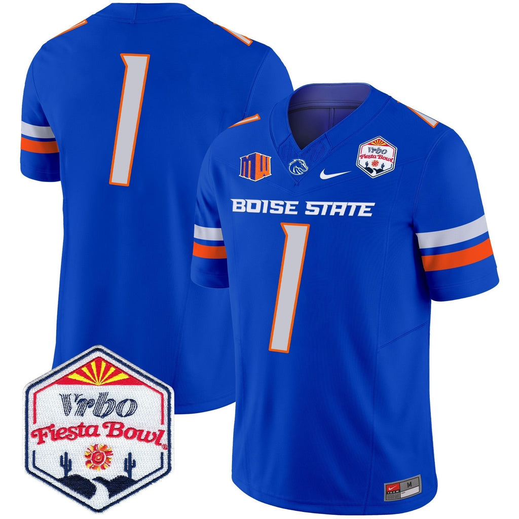 Men Boise State Broncos 2025 The Fiesta Bowl Patch Vapor Limited Jersey - All Stitched