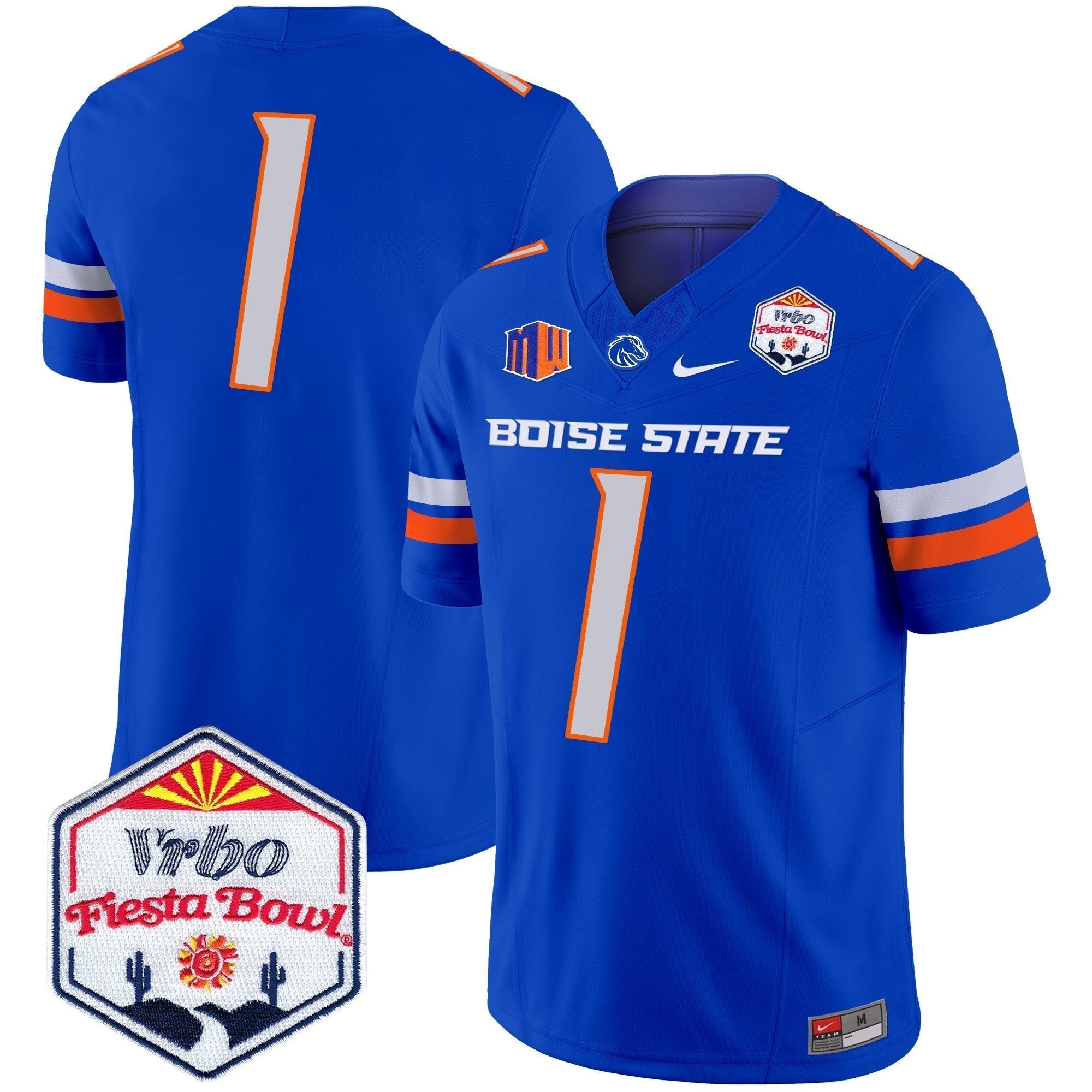 Men Boise State Broncos 2024 The Fiesta Bowl Patch Vapor Limited Jersey - All Stitched