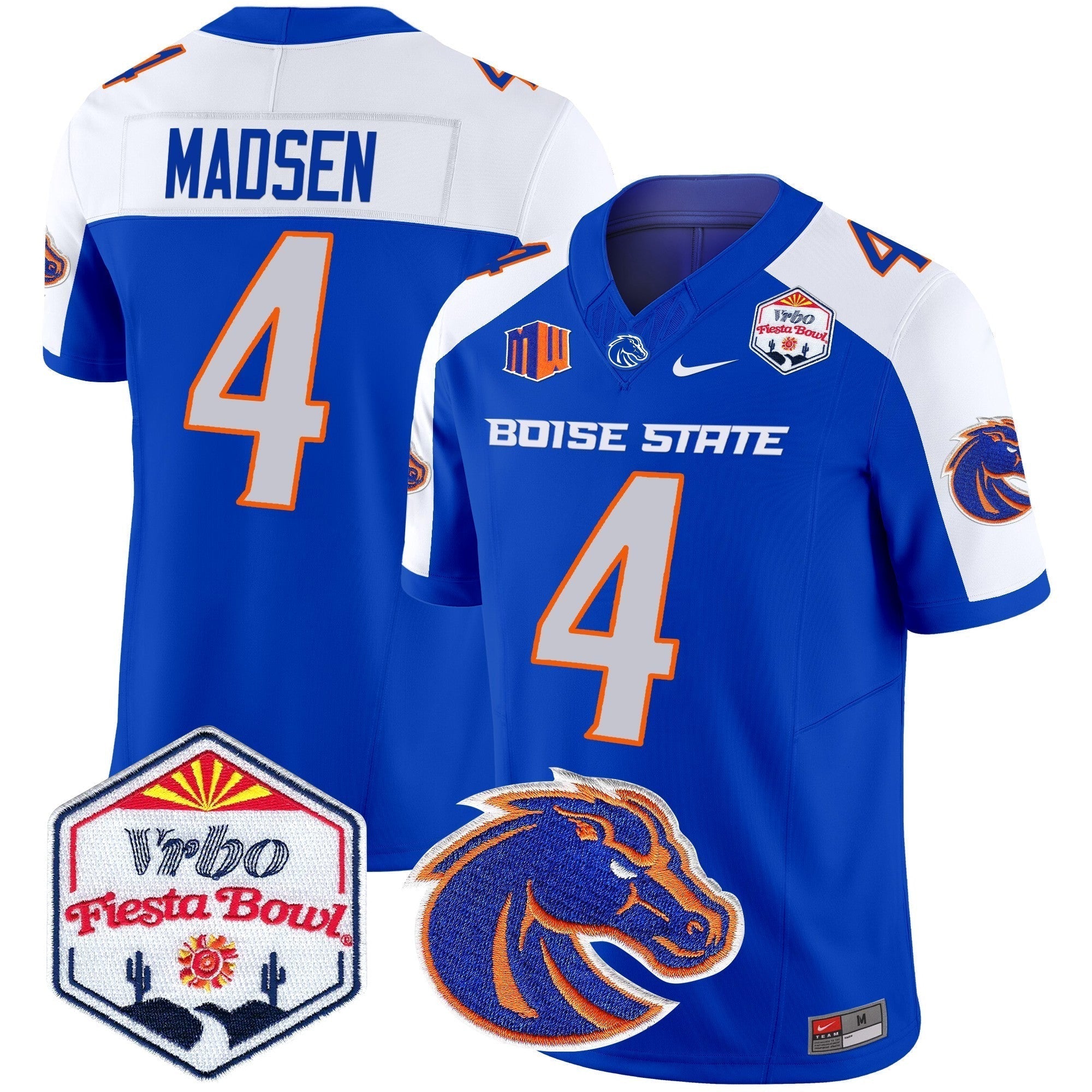 Men Boise State Broncos 2024 The Fiesta Bowl Patch Vapor Limited Jersey - All Stitched