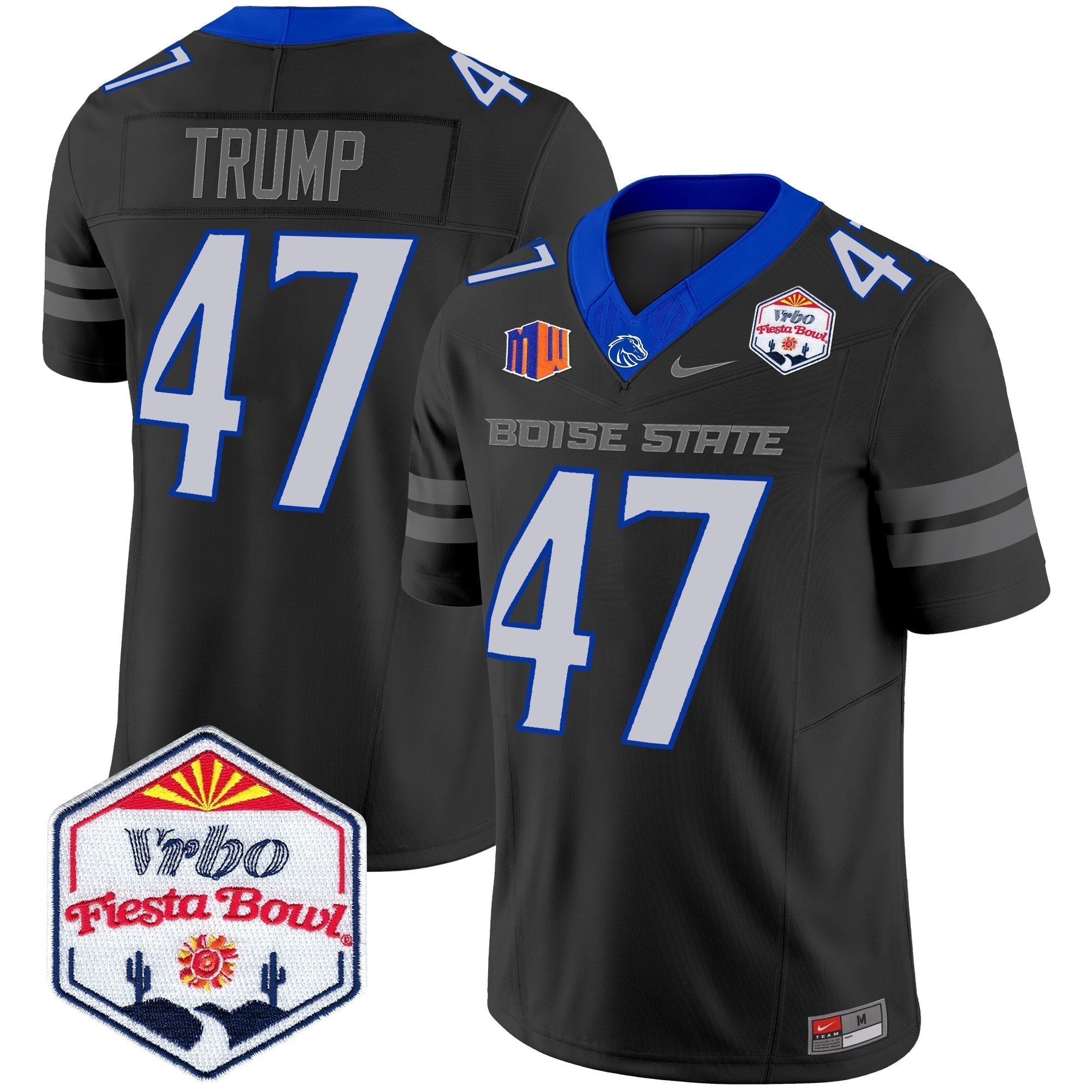 Men Boise State Broncos 2024 The Fiesta Bowl Patch Vapor Limited Jersey - All Stitched