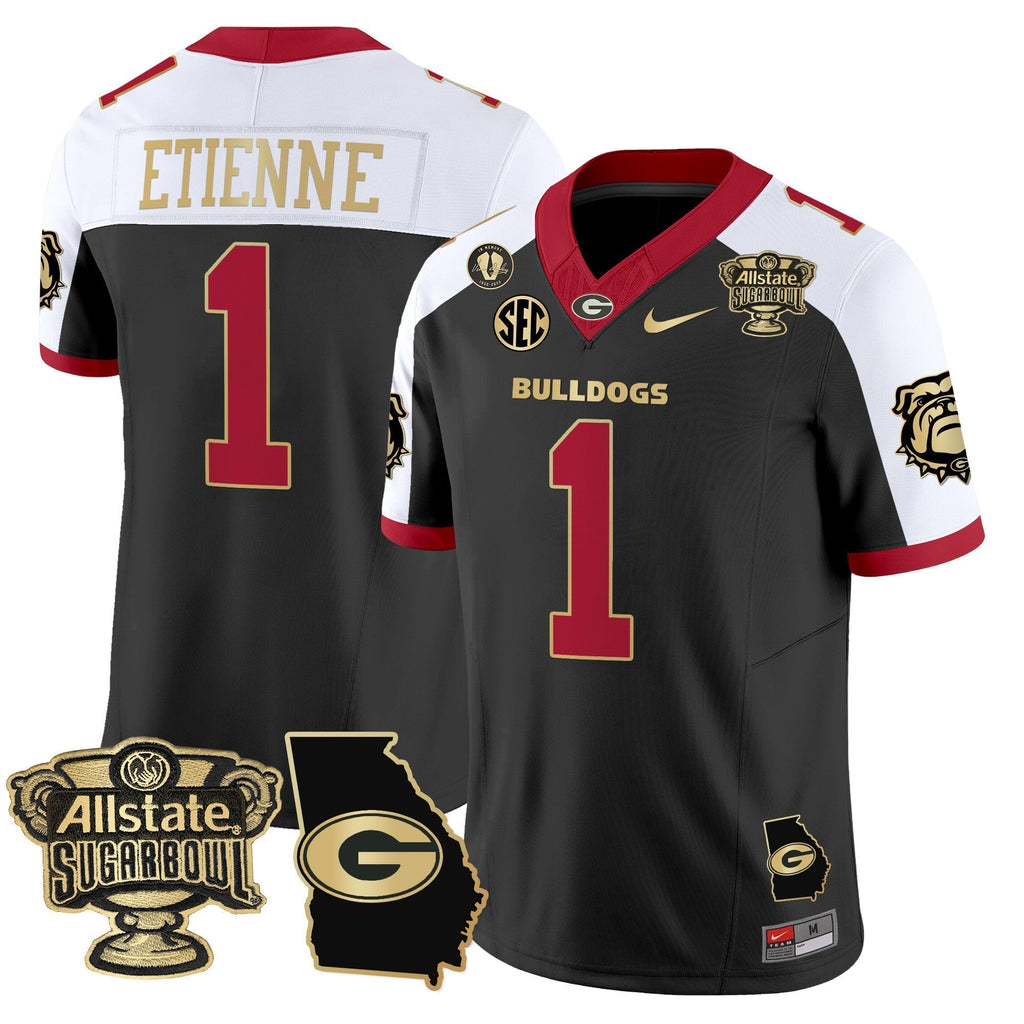 Men Georgia Bulldogs 2025 Sugar Bowl & Georgia Map Patch Vapor Limited Jersey - All Stitched