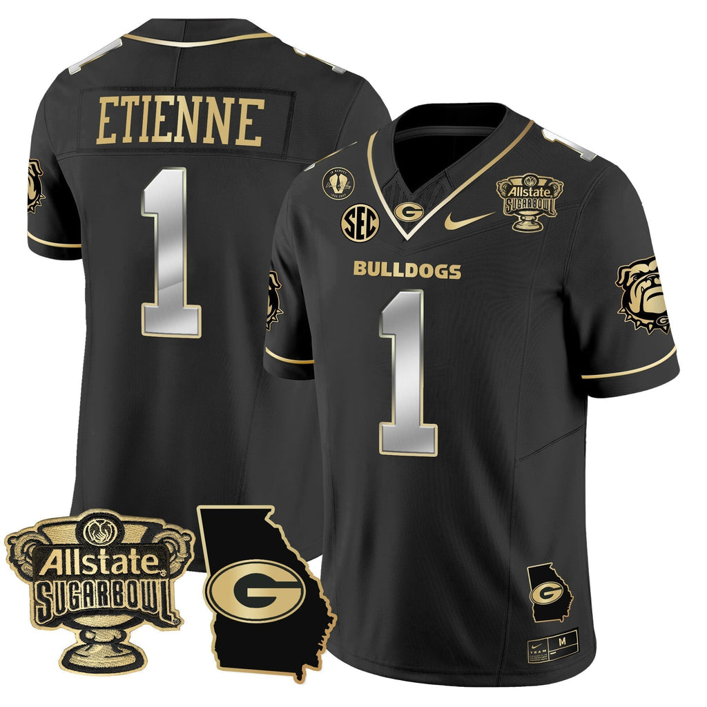 Men Georgia Bulldogs 2025 Sugar Bowl & Georgia Map Patch Vapor Limited Jersey - All Stitched