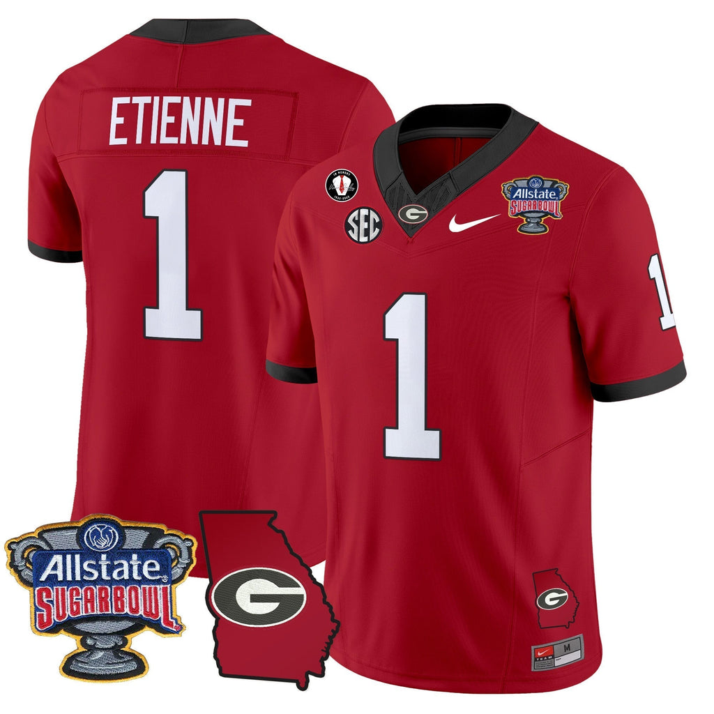 Men Georgia Bulldogs 2025 Sugar Bowl & Georgia Map Patch Vapor Limited Jersey - All Stitched