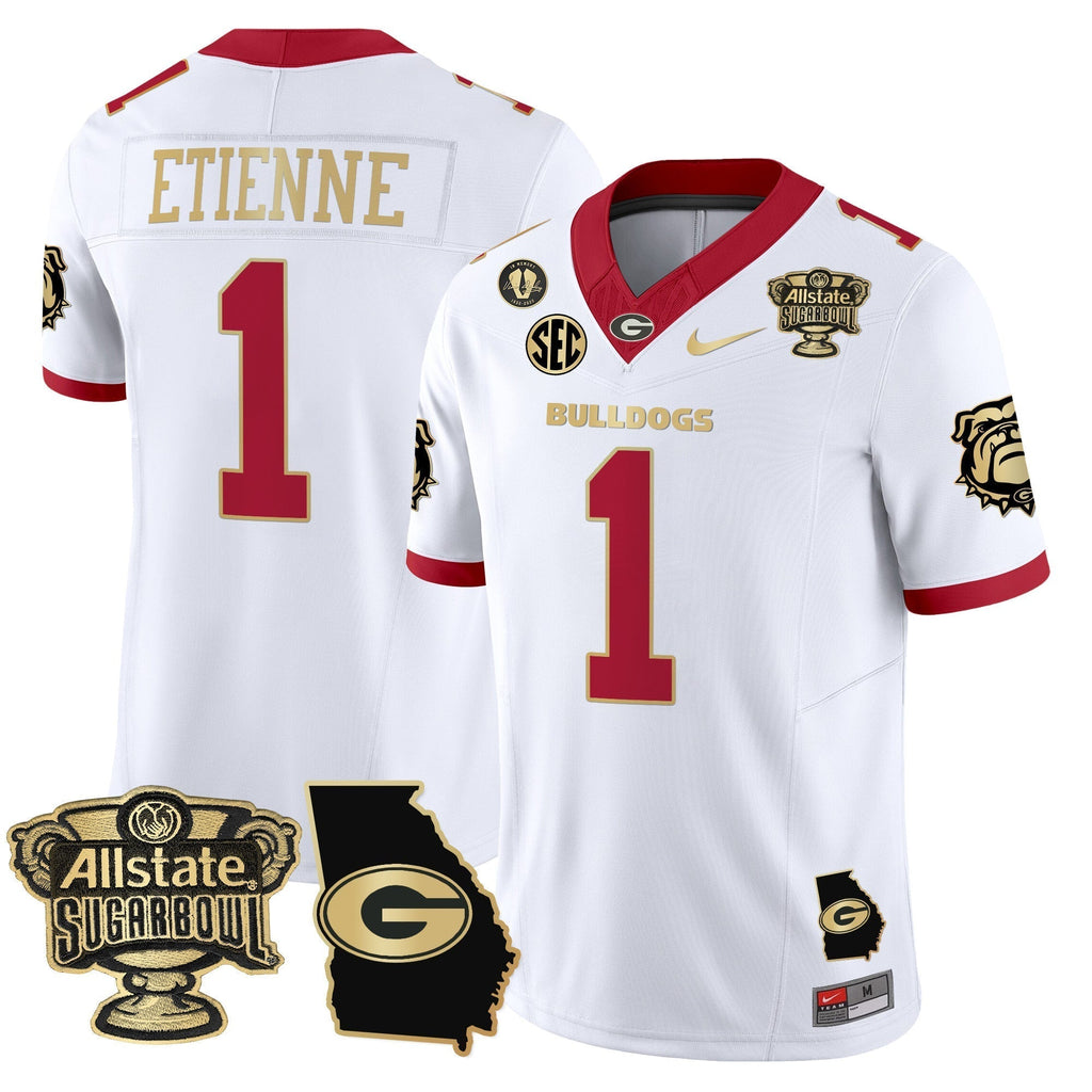 Men Georgia Bulldogs 2025 Sugar Bowl & Georgia Map Patch Vapor Limited Jersey - All Stitched