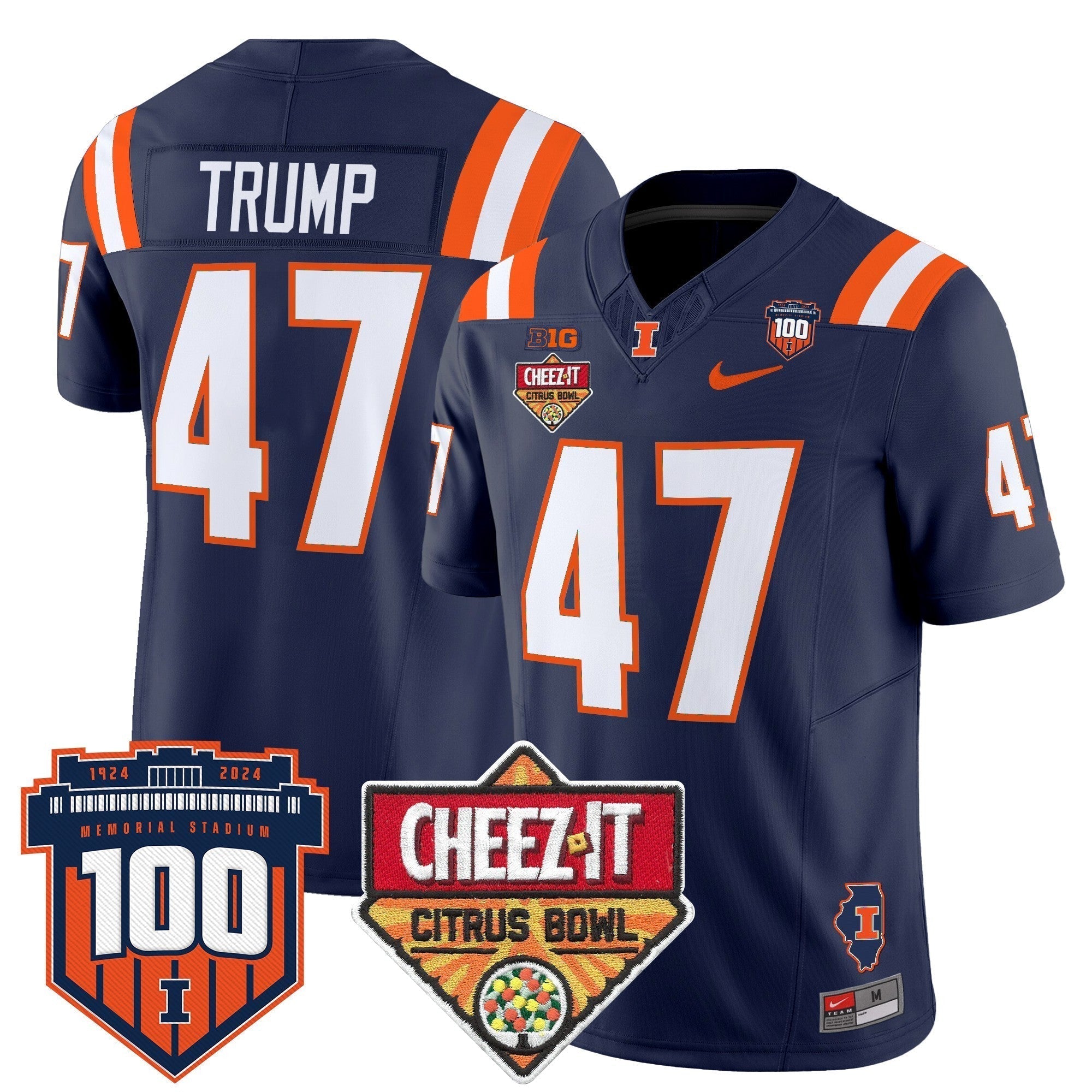 Men Illinois Fighting Illini 2025 Cheez-It Citrus Bowl Patch Vapor Limited Jersey - All Stitched