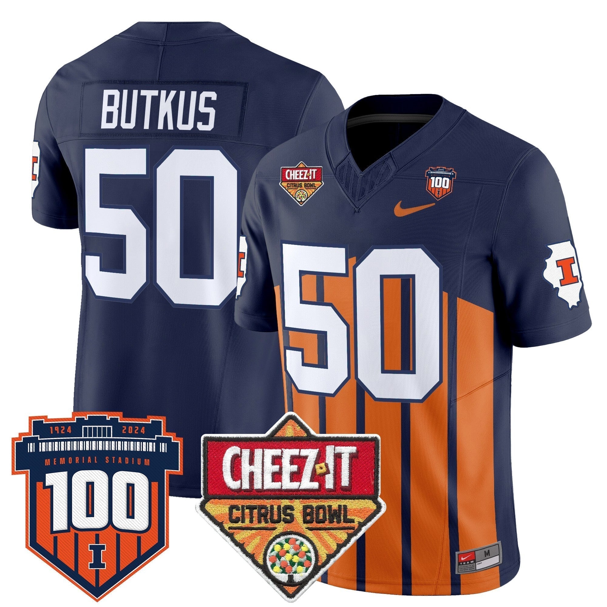 Men Illinois Fighting Illini 2025 Cheez-It Citrus Bowl Patch Vapor Limited Jersey - All Stitched