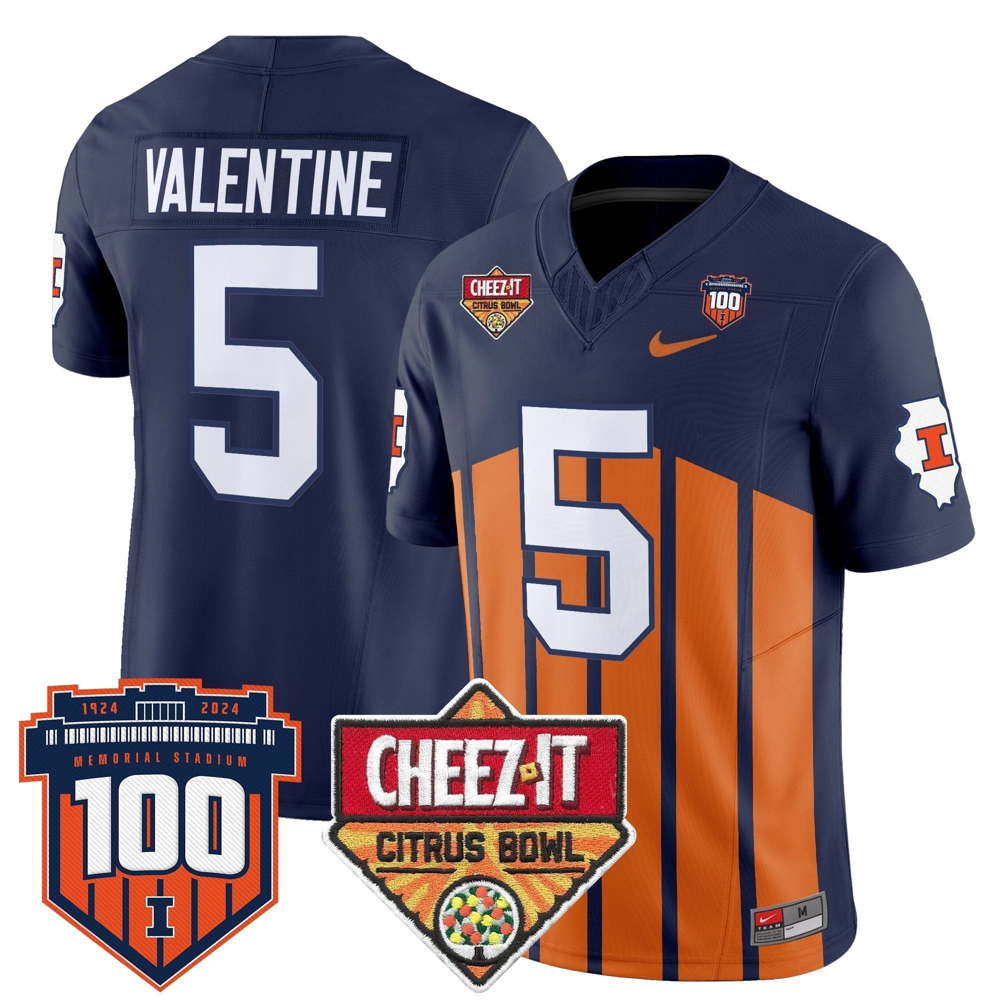Men Illinois Fighting Illini 2025 Cheez-It Citrus Bowl Patch Vapor Limited Jersey - All Stitched