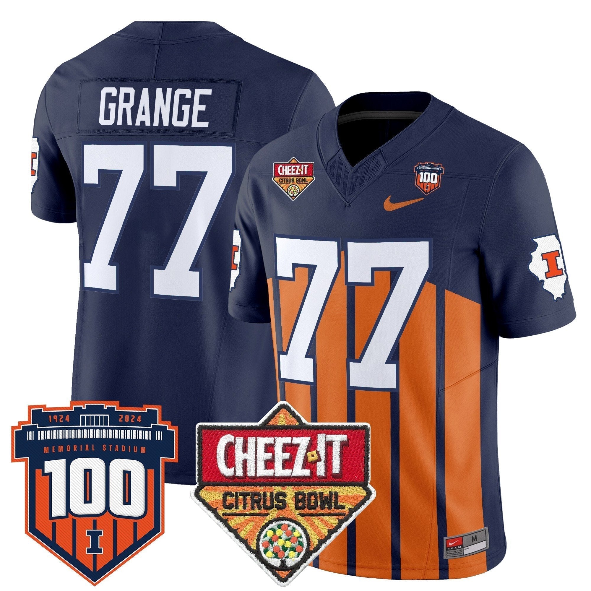 Men Illinois Fighting Illini 2025 Cheez-It Citrus Bowl Patch Vapor Limited Jersey - All Stitched