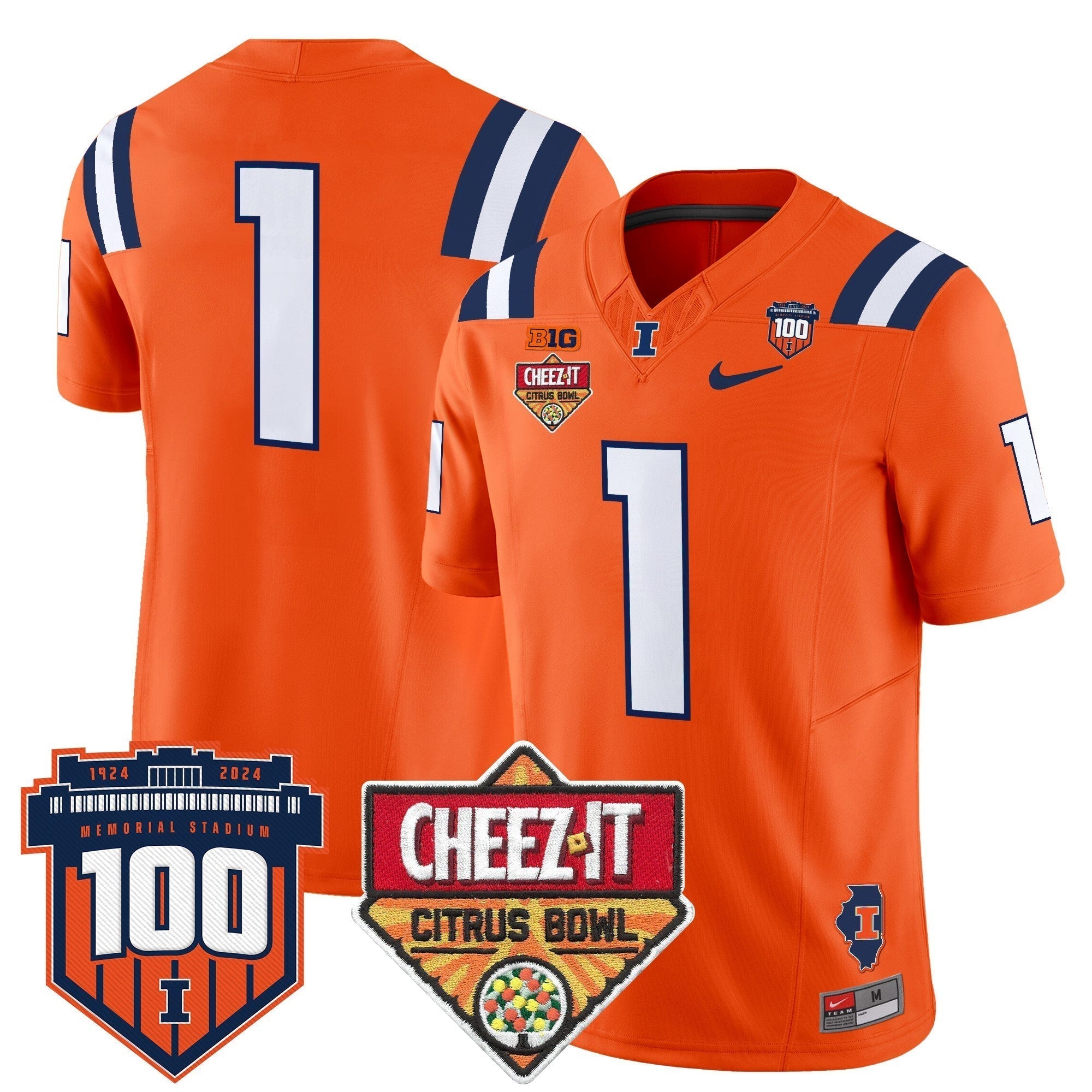 Men Illinois Fighting Illini 2025 Cheez-It Citrus Bowl Patch Vapor Limited Jersey - All Stitched