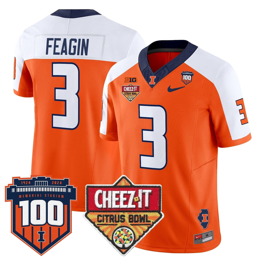Men Illinois Fighting Illini 2025 Cheez-It Citrus Bowl Patch Vapor Limited Jersey - All Stitched