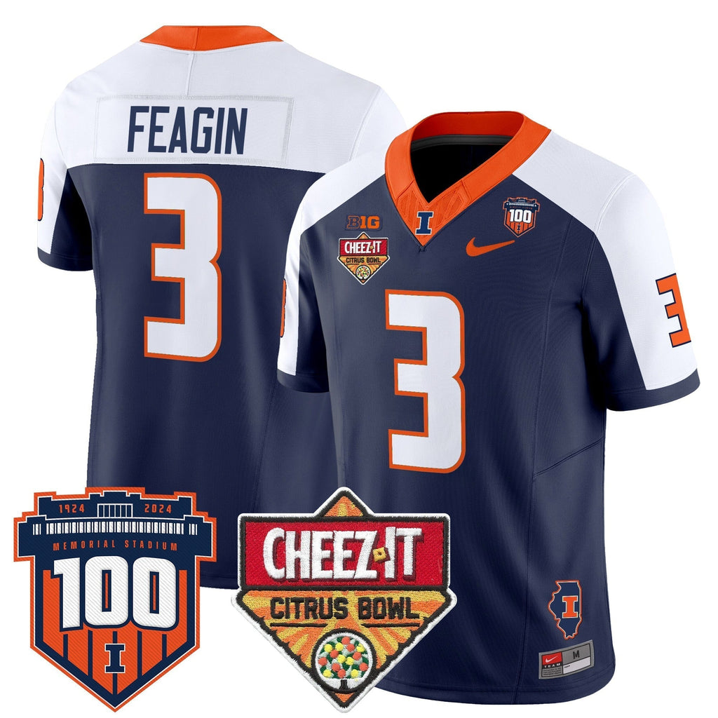 Men Illinois Fighting Illini 2025 Cheez-It Citrus Bowl Patch Vapor Limited Jersey - All Stitched