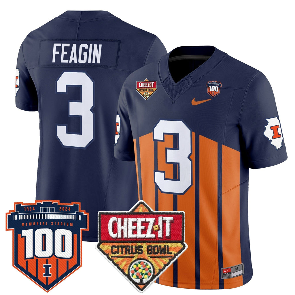 Men Illinois Fighting Illini 2025 Cheez-It Citrus Bowl Patch Vapor Limited Jersey - All Stitched