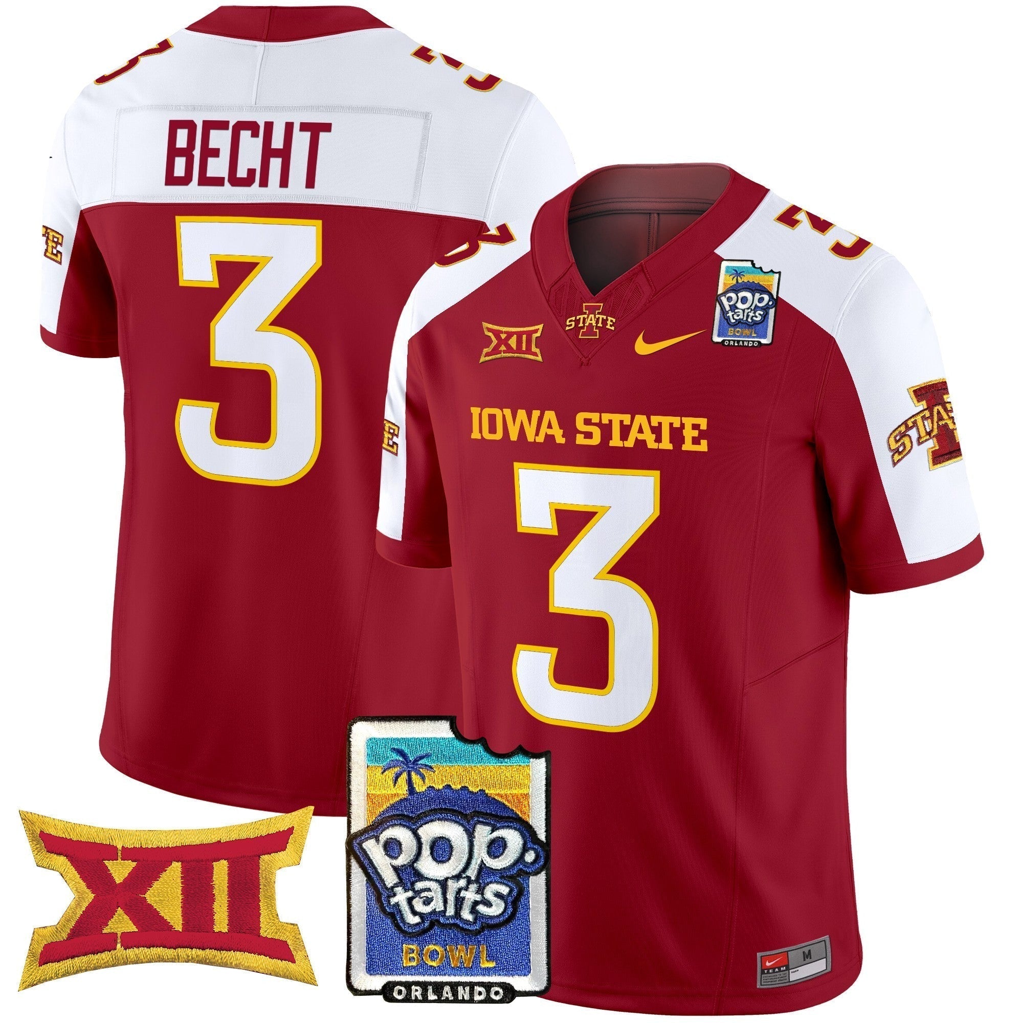 Men Iowa State Cyclones 2025 PopTarts Bowl Patch Vapor Limited Jersey - All Stitched