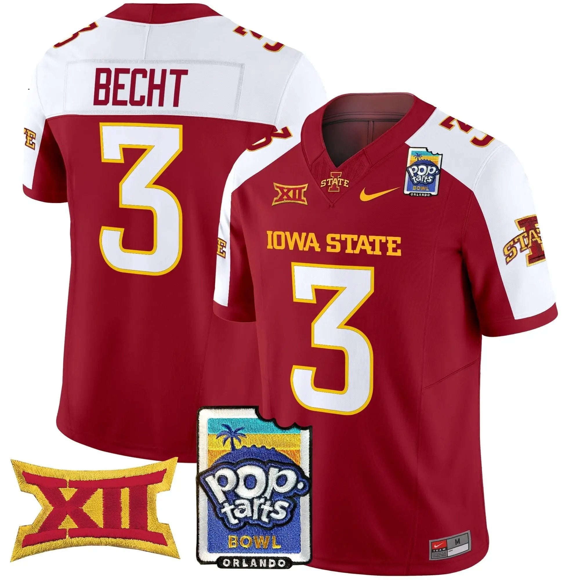 Men Iowa State Cyclones Football 2025 PopTarts Bowl Patch Vapor Limited Jersey