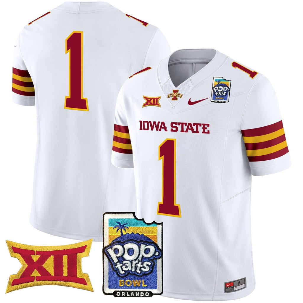 Men Iowa State Cyclones 2025 PopTarts Bowl Patch Vapor Limited Jersey - All Stitched