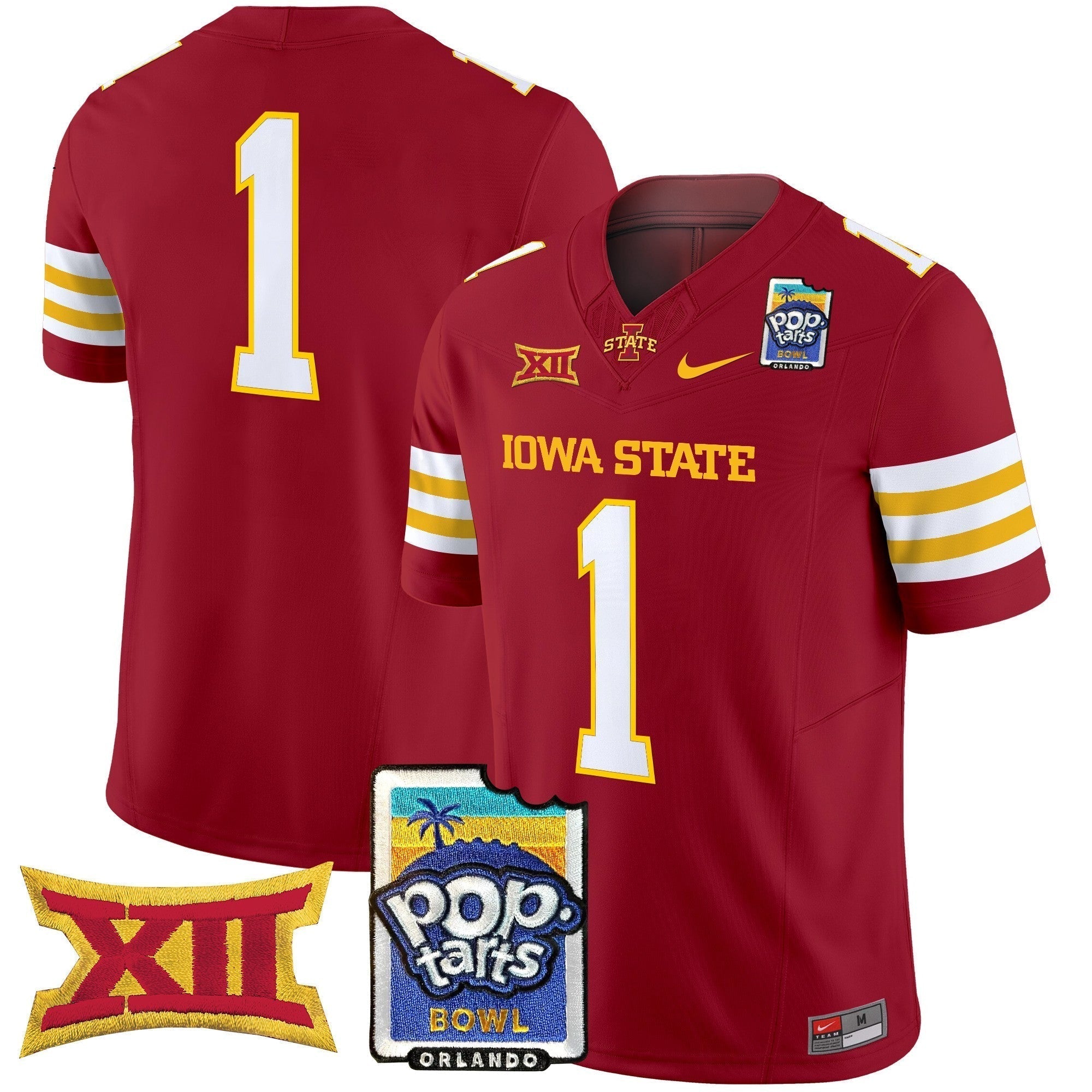 Men Iowa State Cyclones 2025 PopTarts Bowl Patch Vapor Limited Jersey - All Stitched