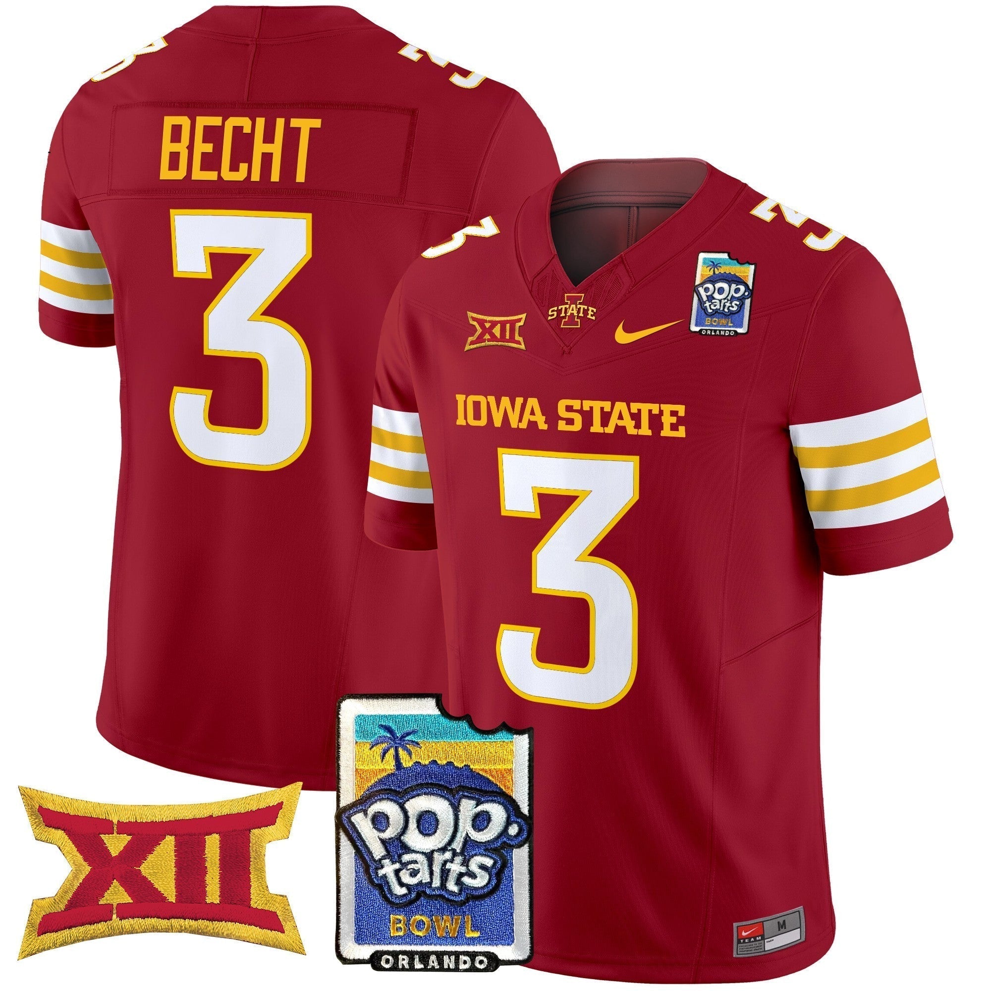 Men Iowa State Cyclones 2025 PopTarts Bowl Patch Vapor Limited Jersey - All Stitched