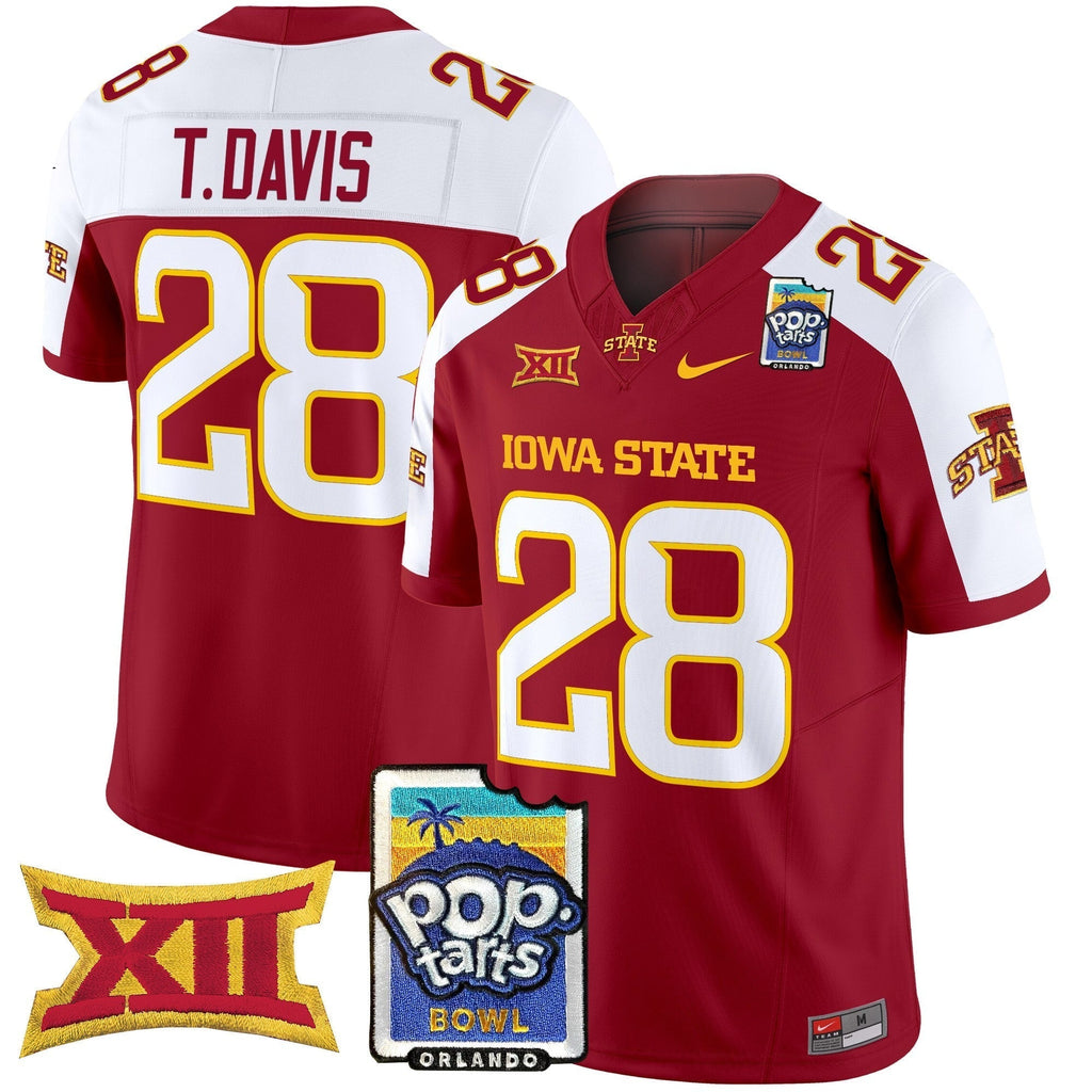 Men Iowa State Cyclones 2025 PopTarts Bowl Patch Vapor Limited Jersey - All Stitched